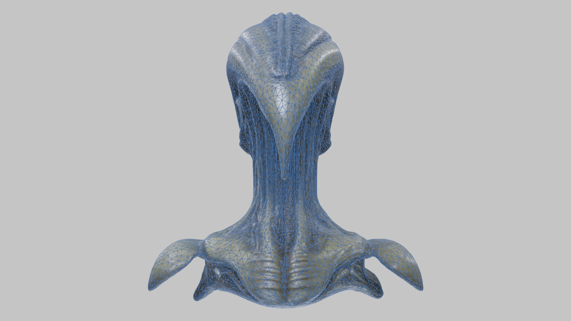 Alien Xenomorph Head Bust 3 texture Version Low-poly 3D model_12