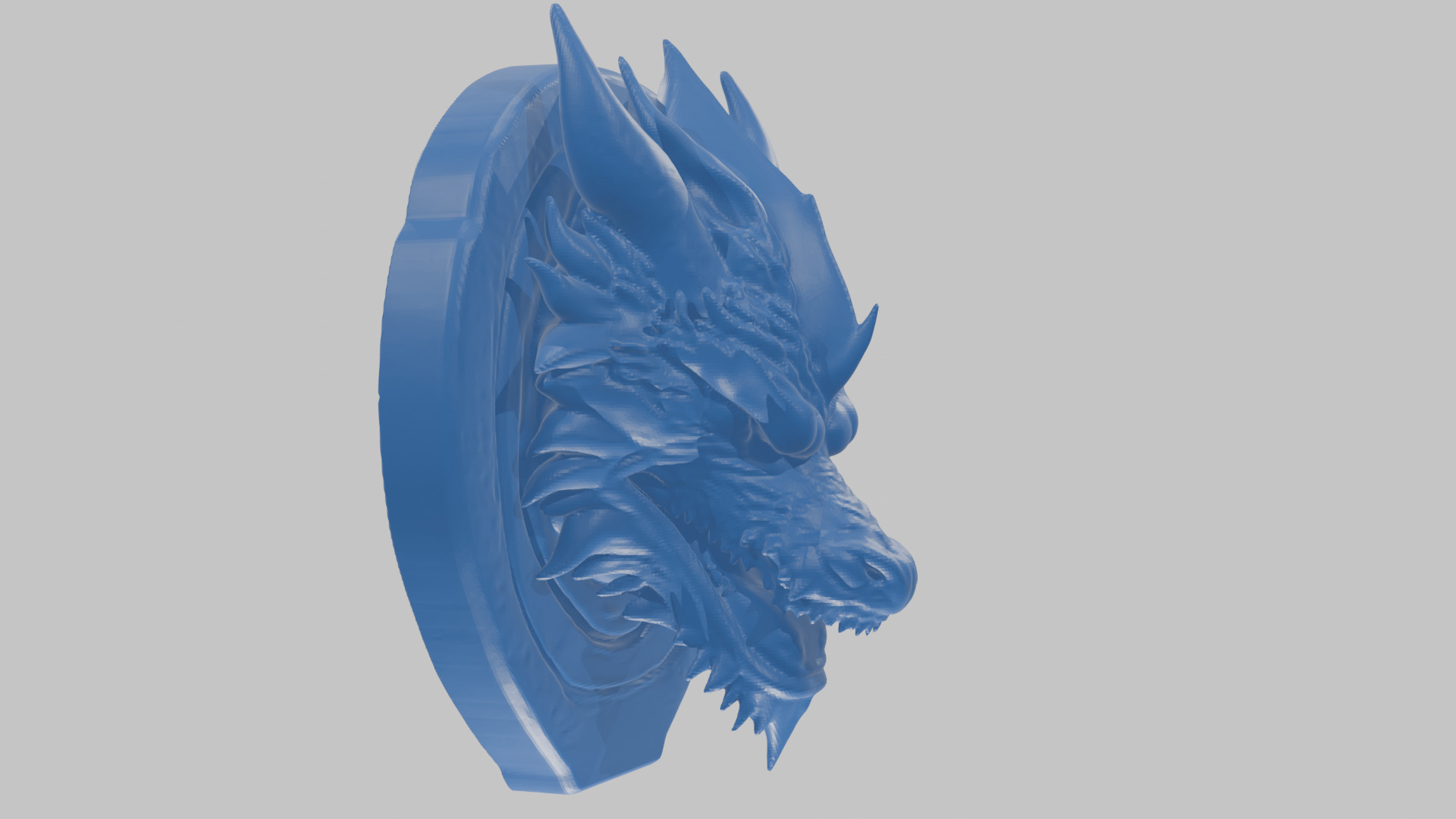 Detailed Medieval Dragon Head - Marble Sculpted Wall Mount  Low-poly 3D model_38