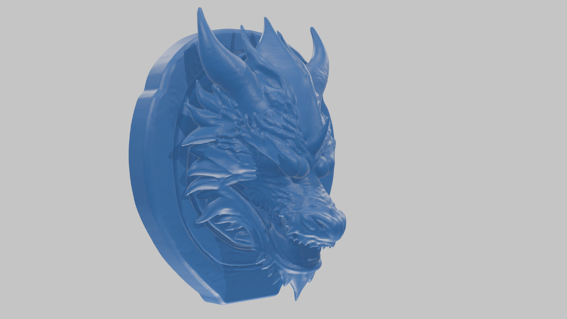 Detailed Medieval Dragon Head - Marble Sculpted Wall Mount  Low-poly 3D model_37