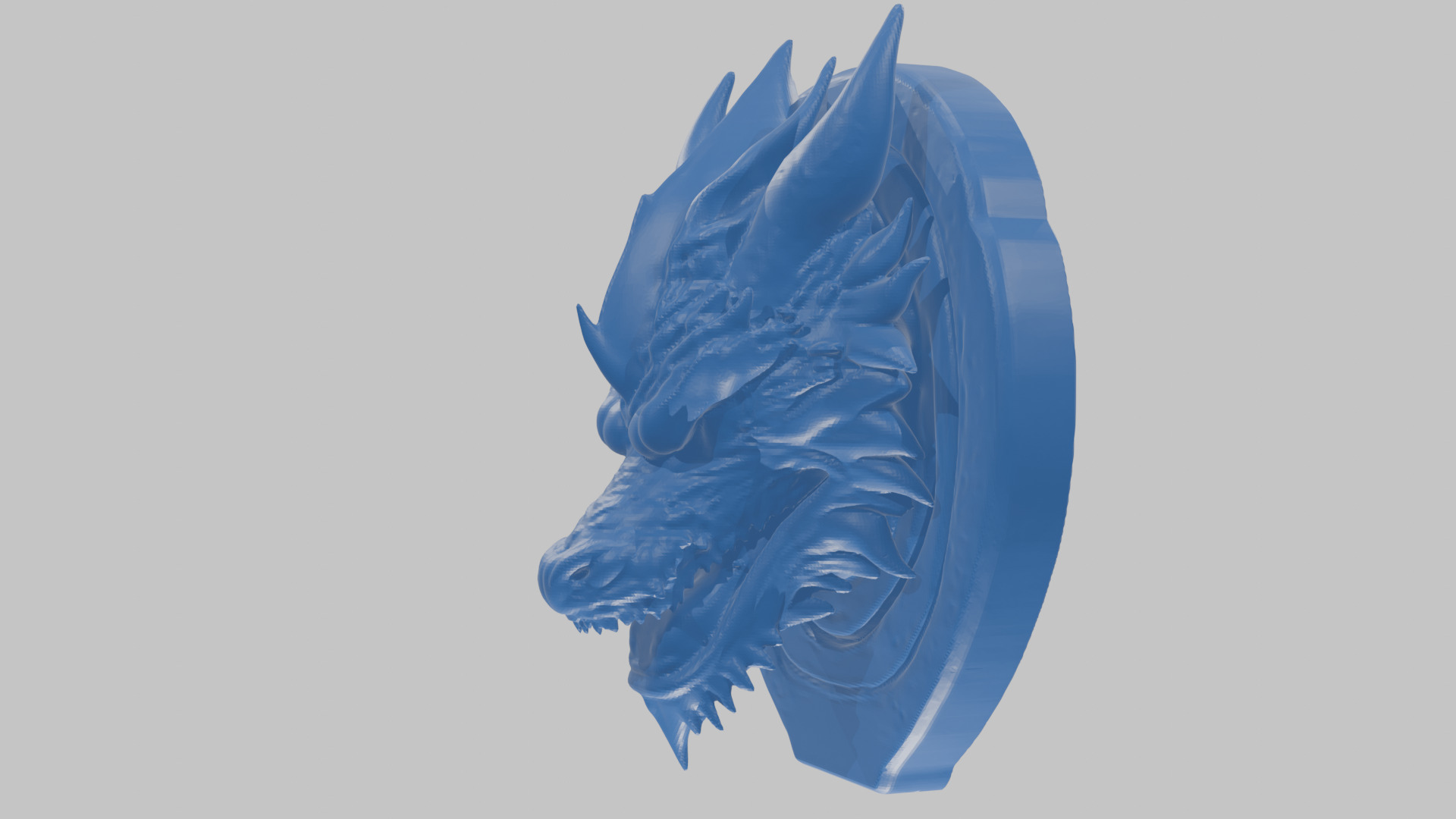Detailed Medieval Dragon Head - Marble Sculpted Wall Mount  Low-poly 3D model_48