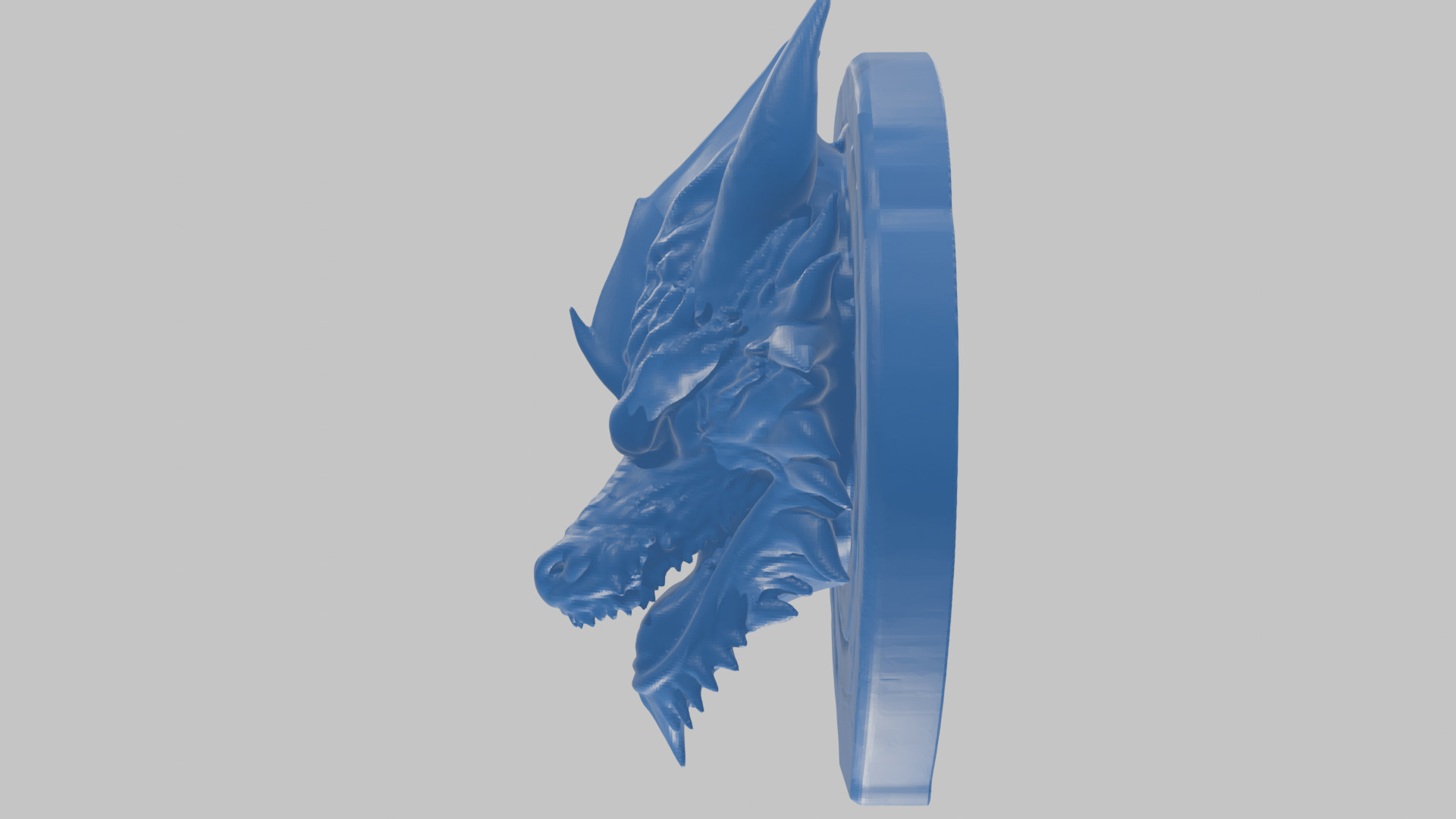 Detailed Medieval Dragon Head - Marble Sculpted Wall Mount  Low-poly 3D model_47