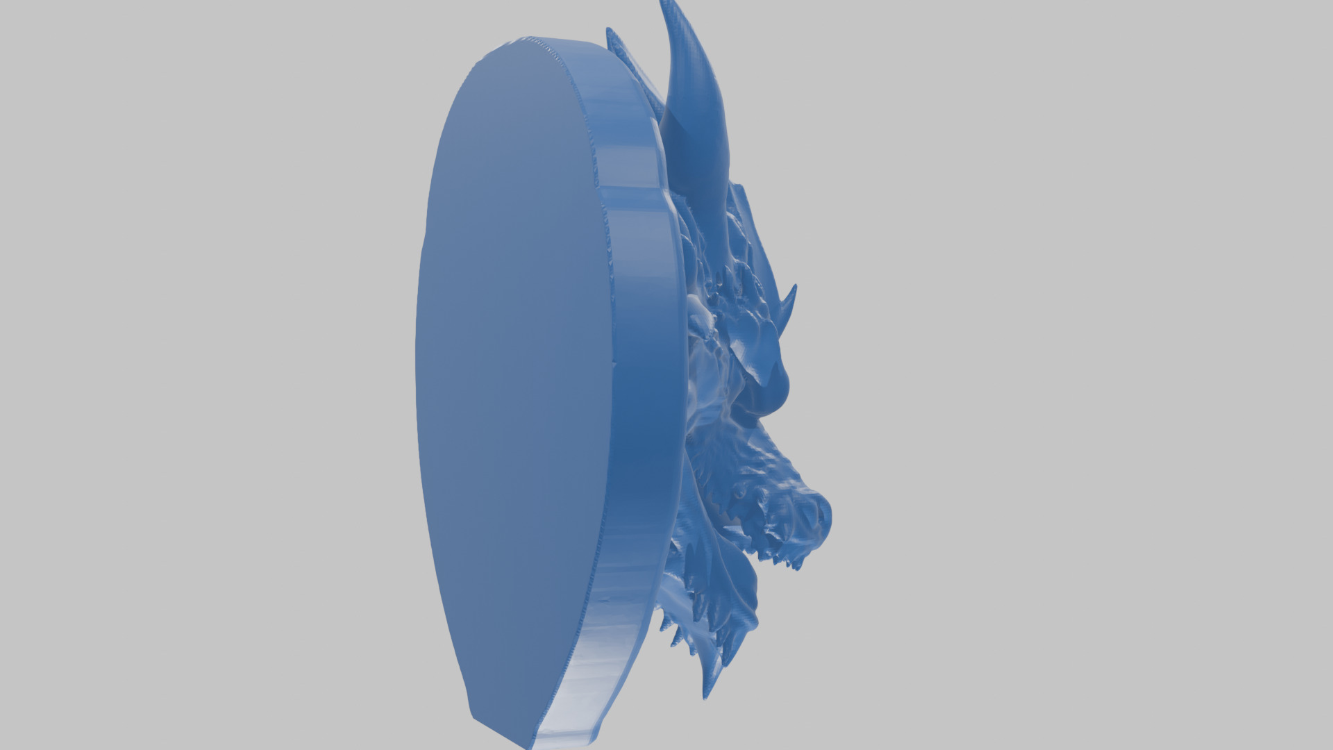 Detailed Medieval Dragon Head - Marble Sculpted Wall Mount  Low-poly 3D model_40