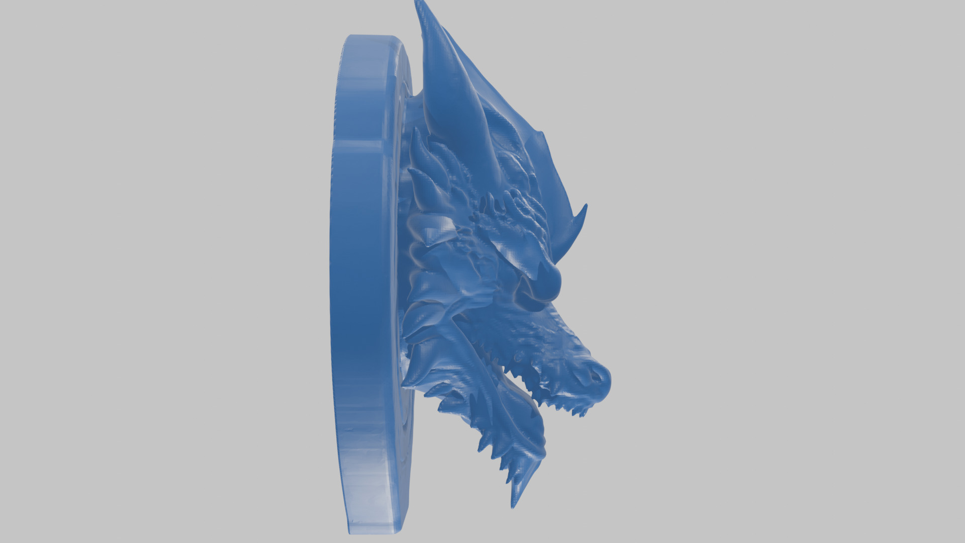 Detailed Medieval Dragon Head - Marble Sculpted Wall Mount  Low-poly 3D model_39