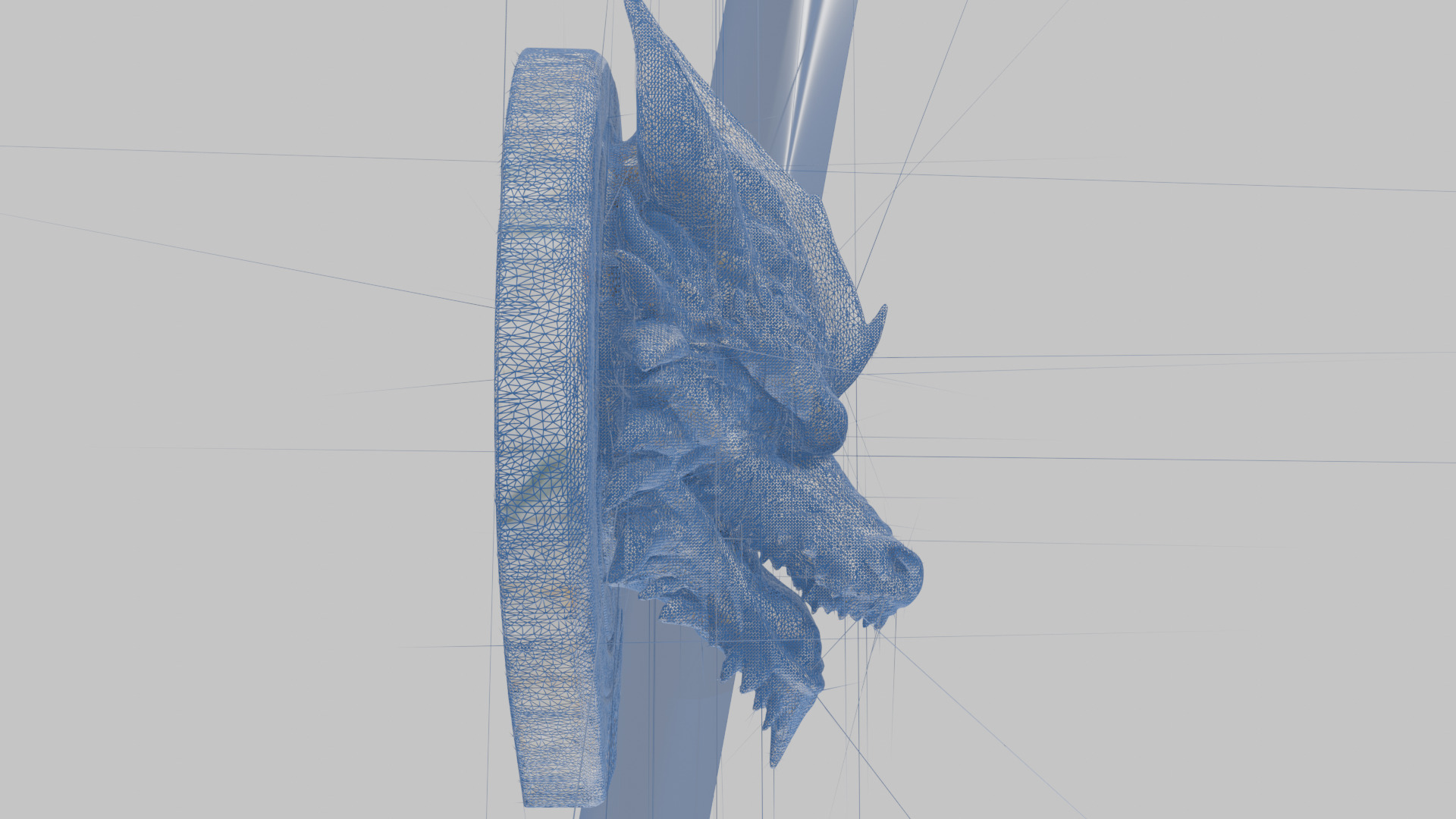 Detailed Medieval Dragon Head - Marble Sculpted Wall Mount  Low-poly 3D model_16