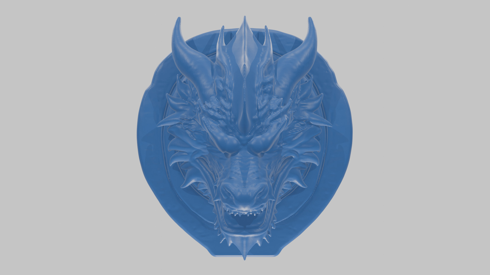 Detailed Medieval Dragon Head - Marble Sculpted Wall Mount  Low-poly 3D model_35
