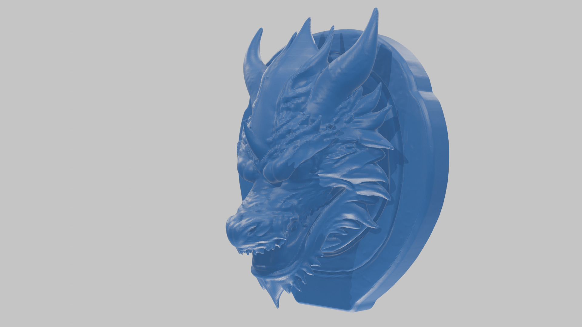 Detailed Medieval Dragon Head - Marble Sculpted Wall Mount  Low-poly 3D model_49