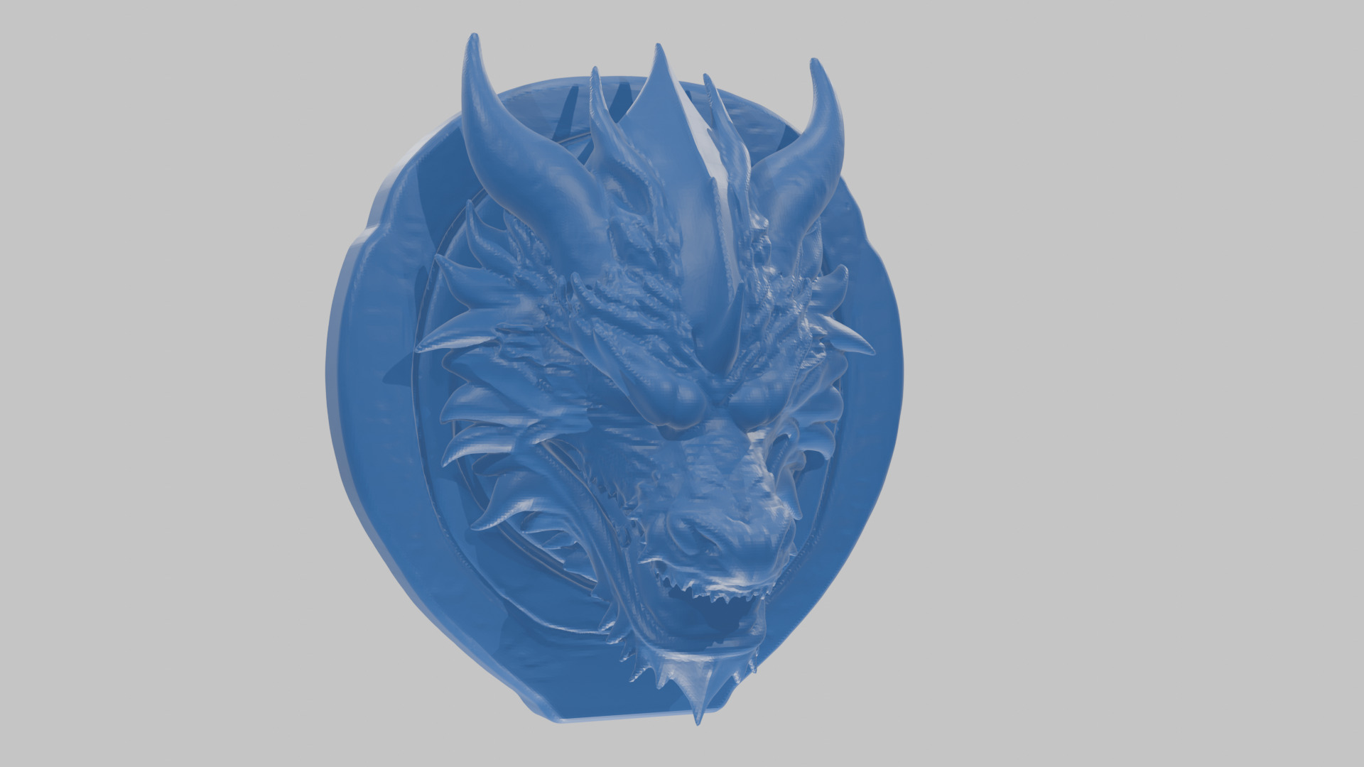 Detailed Medieval Dragon Head - Marble Sculpted Wall Mount  Low-poly 3D model_36