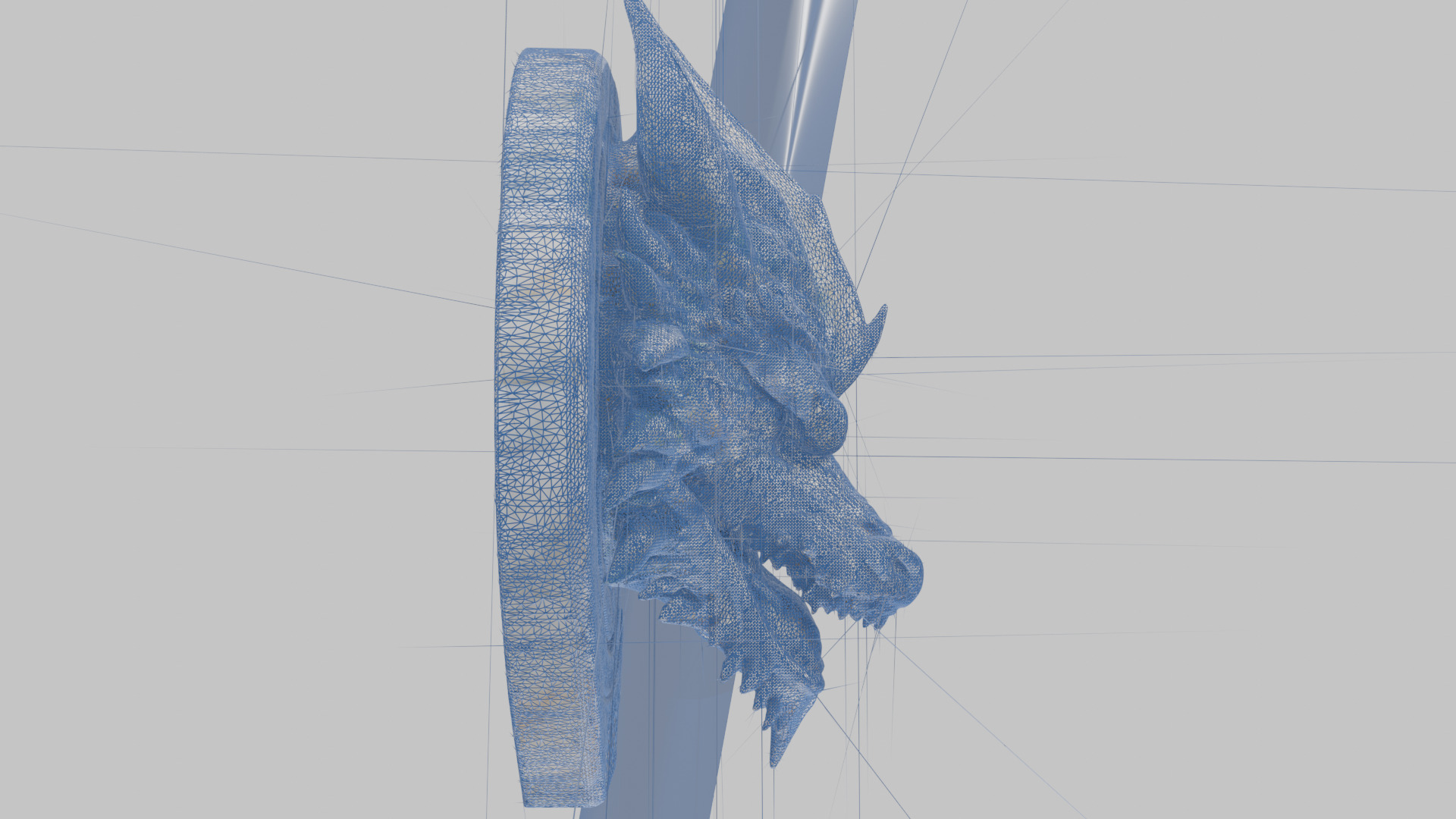 Detailed Medieval Dragon Head - Marble Sculpted Wall Mount  Low-poly 3D model_33