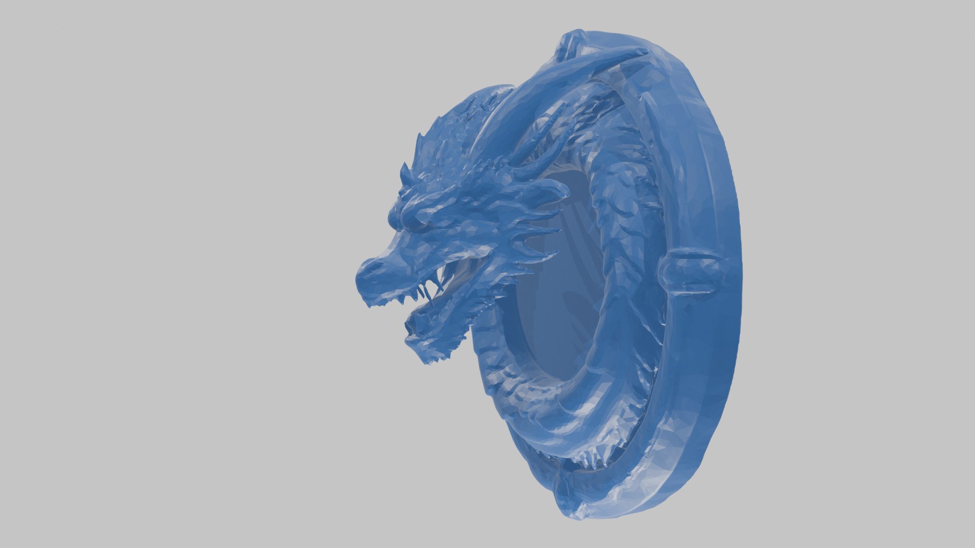 Medieval Dragon Head Bust Marble Sculpture Low-poly 3D model_74