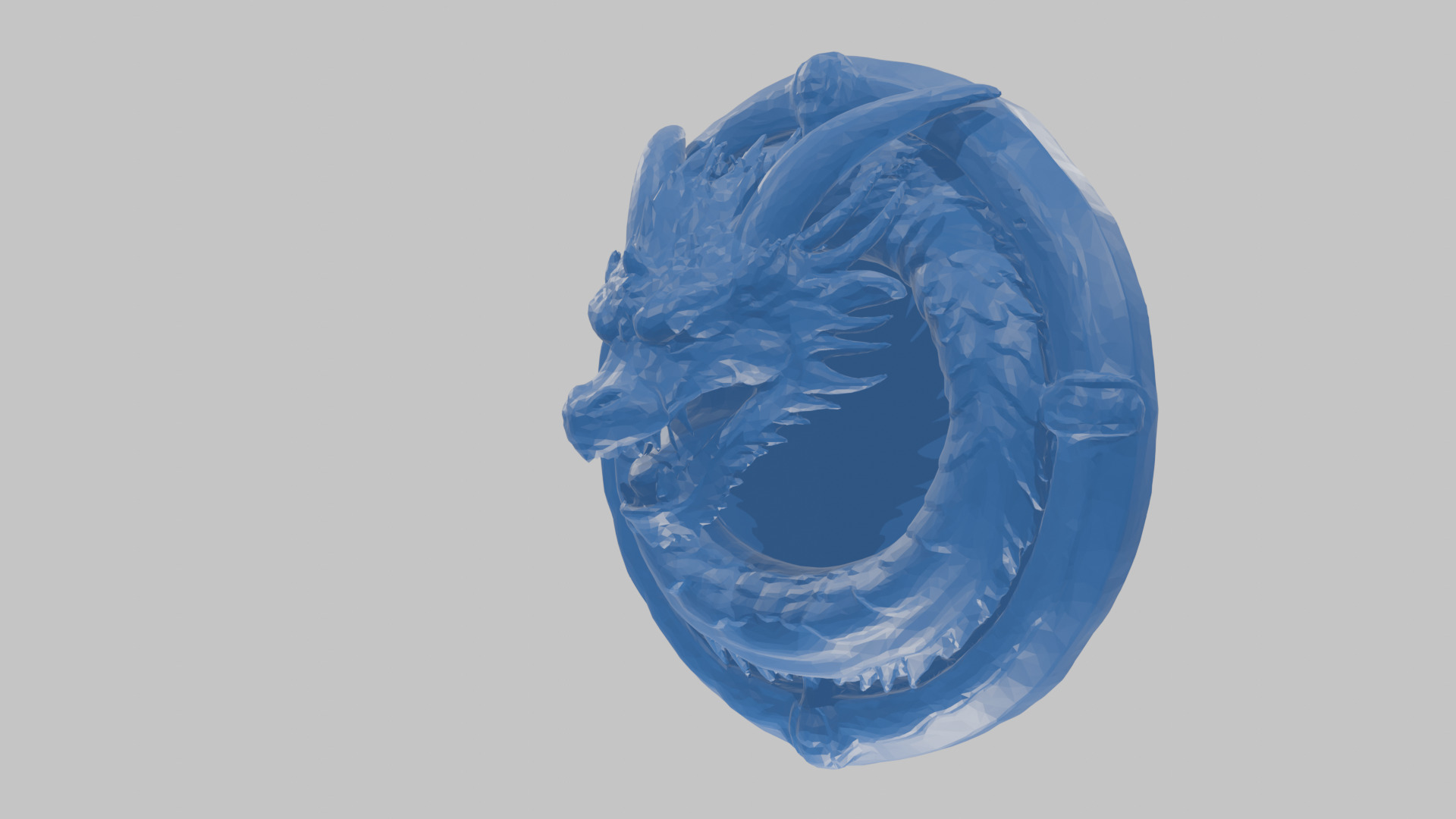 Medieval Dragon Head Bust Marble Sculpture Low-poly 3D model_75