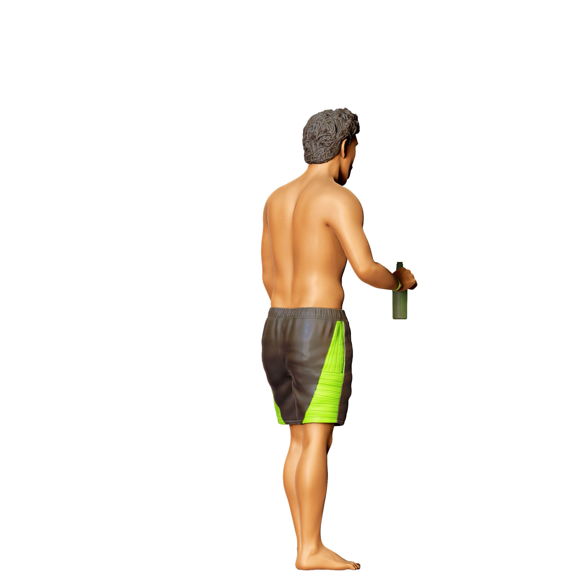 N5 Pool Party man drinking beer 3D print model_11