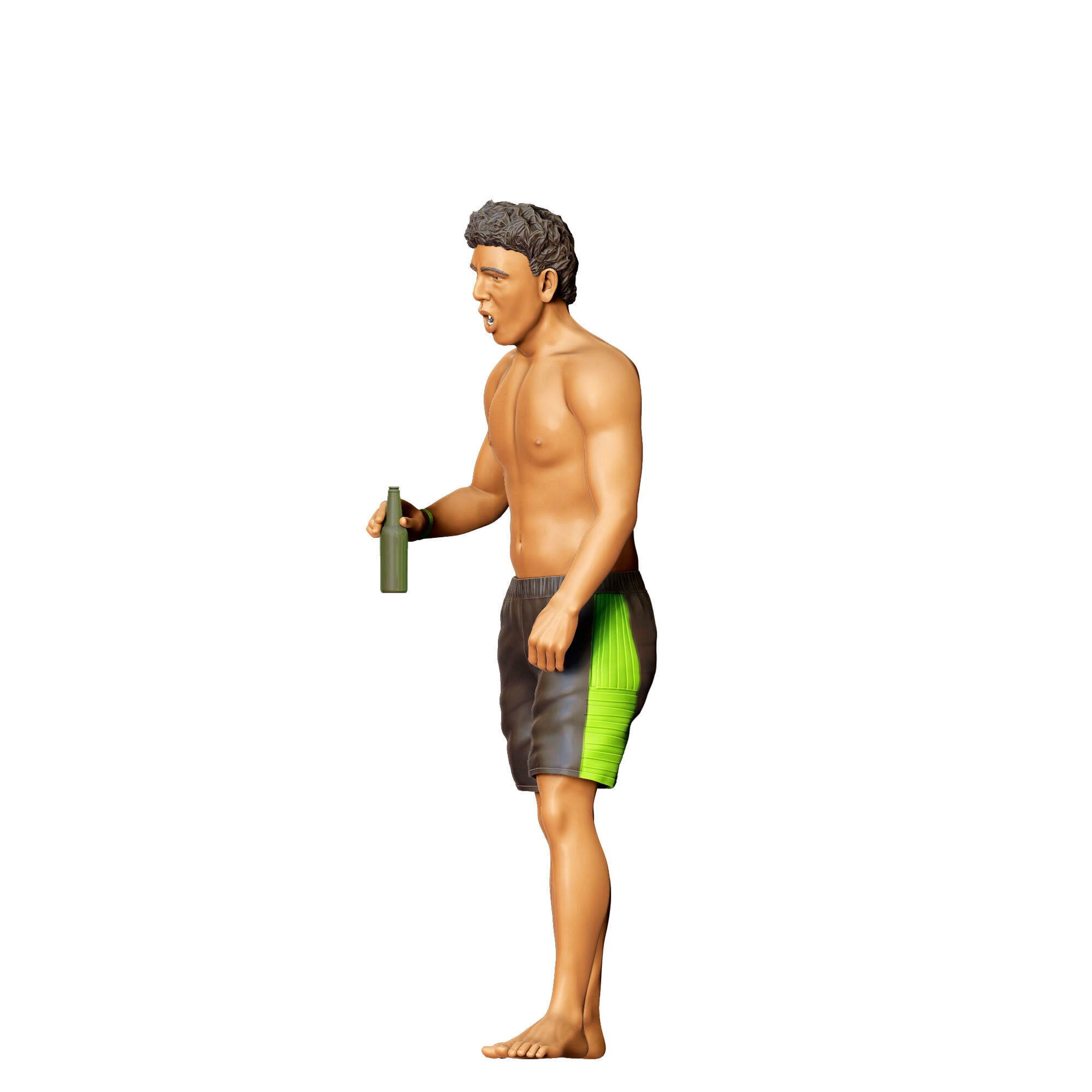 N5 Pool Party man drinking beer 3D print model_25