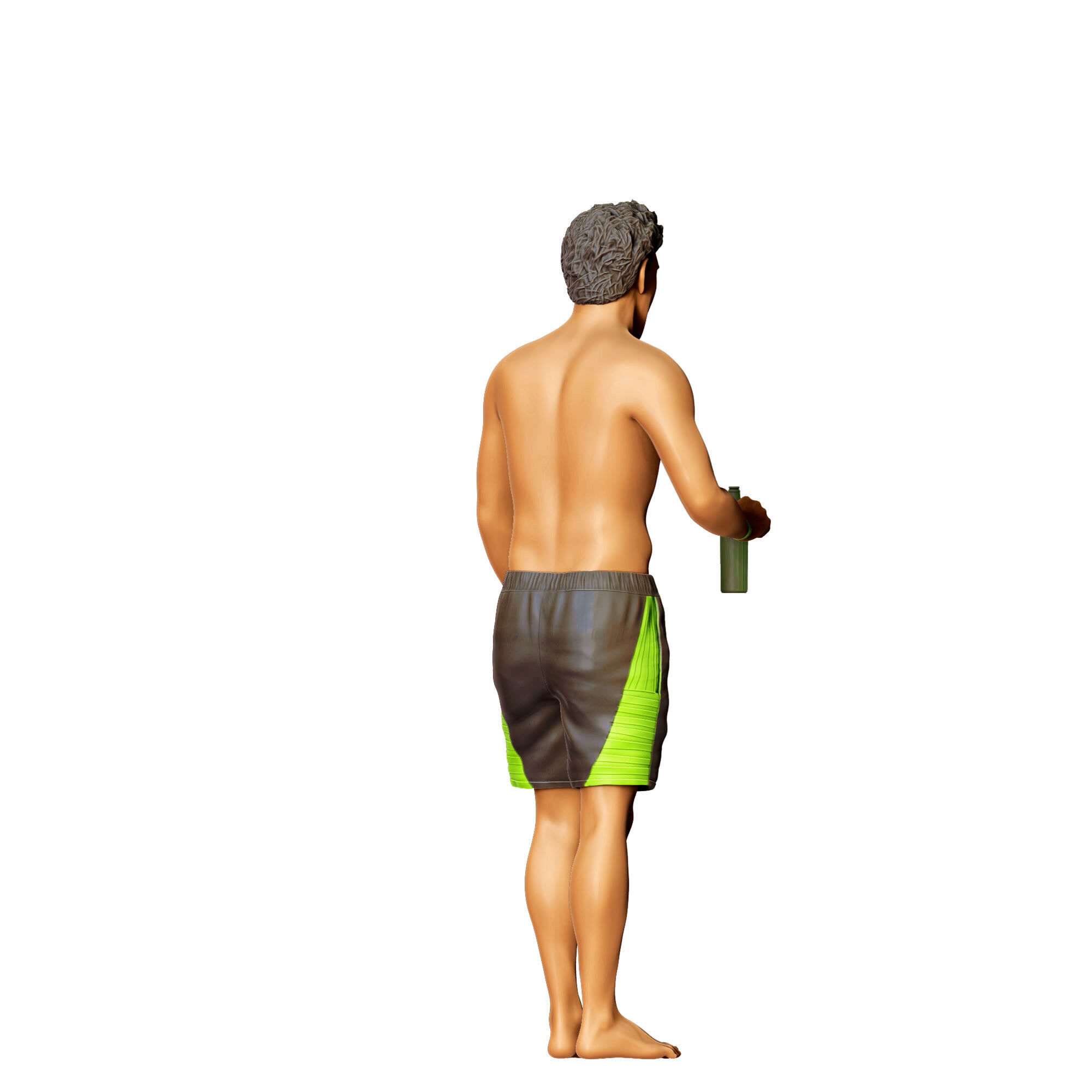 N5 Pool Party man drinking beer 3D print model_12