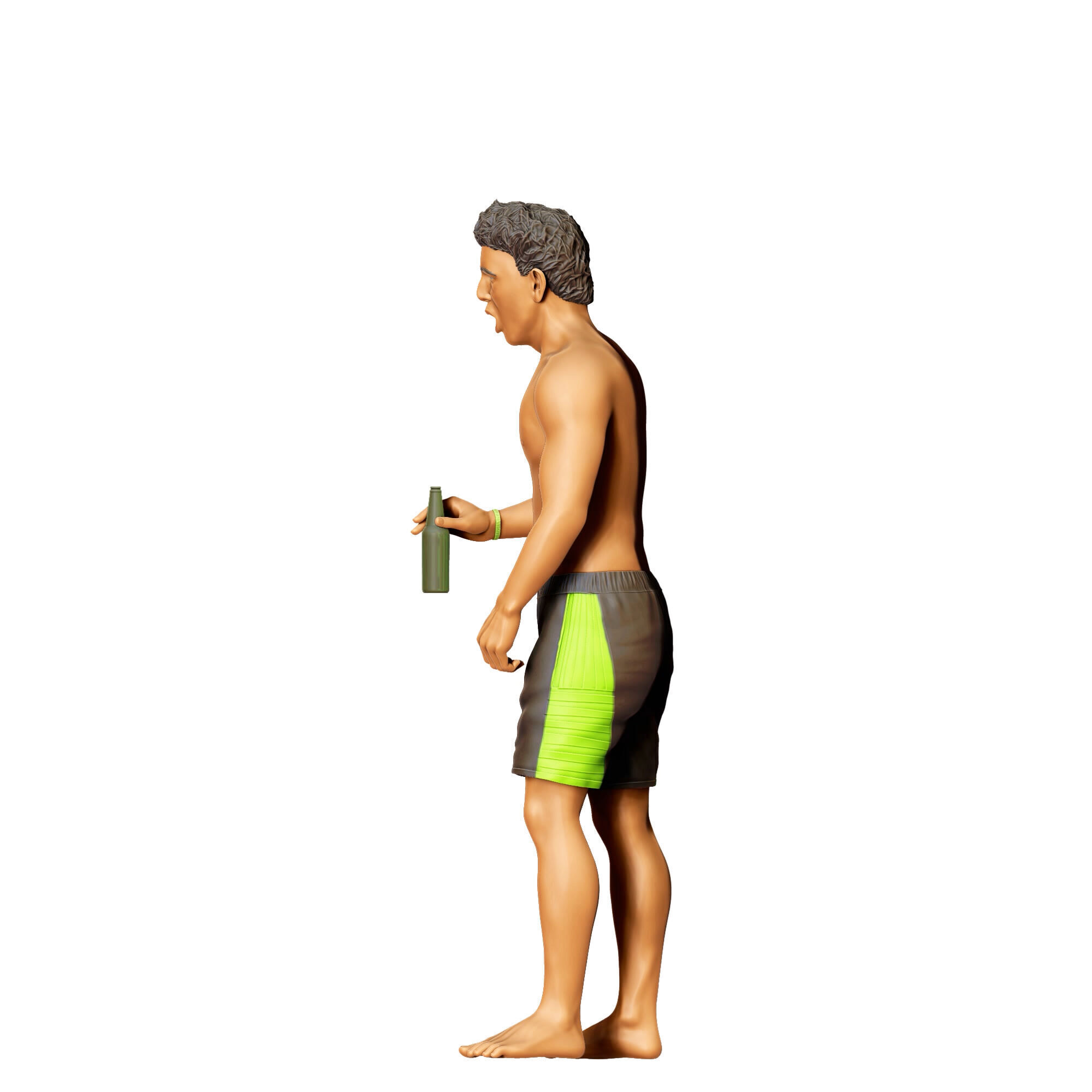 N5 Pool Party man drinking beer 3D print model_22