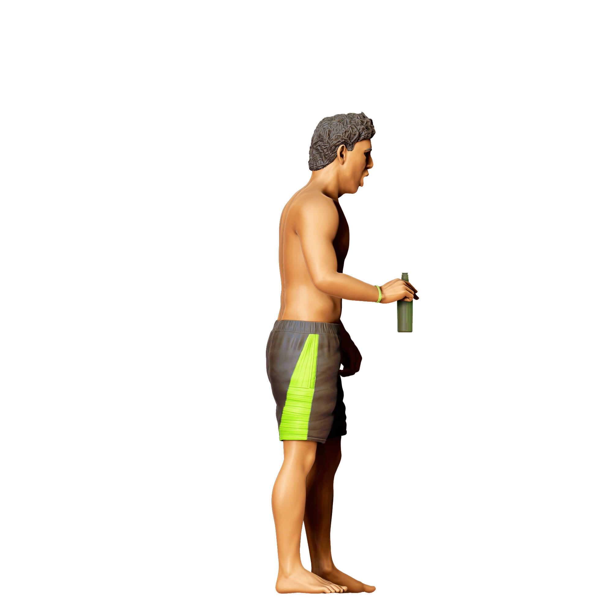 N5 Pool Party man drinking beer 3D print model_8