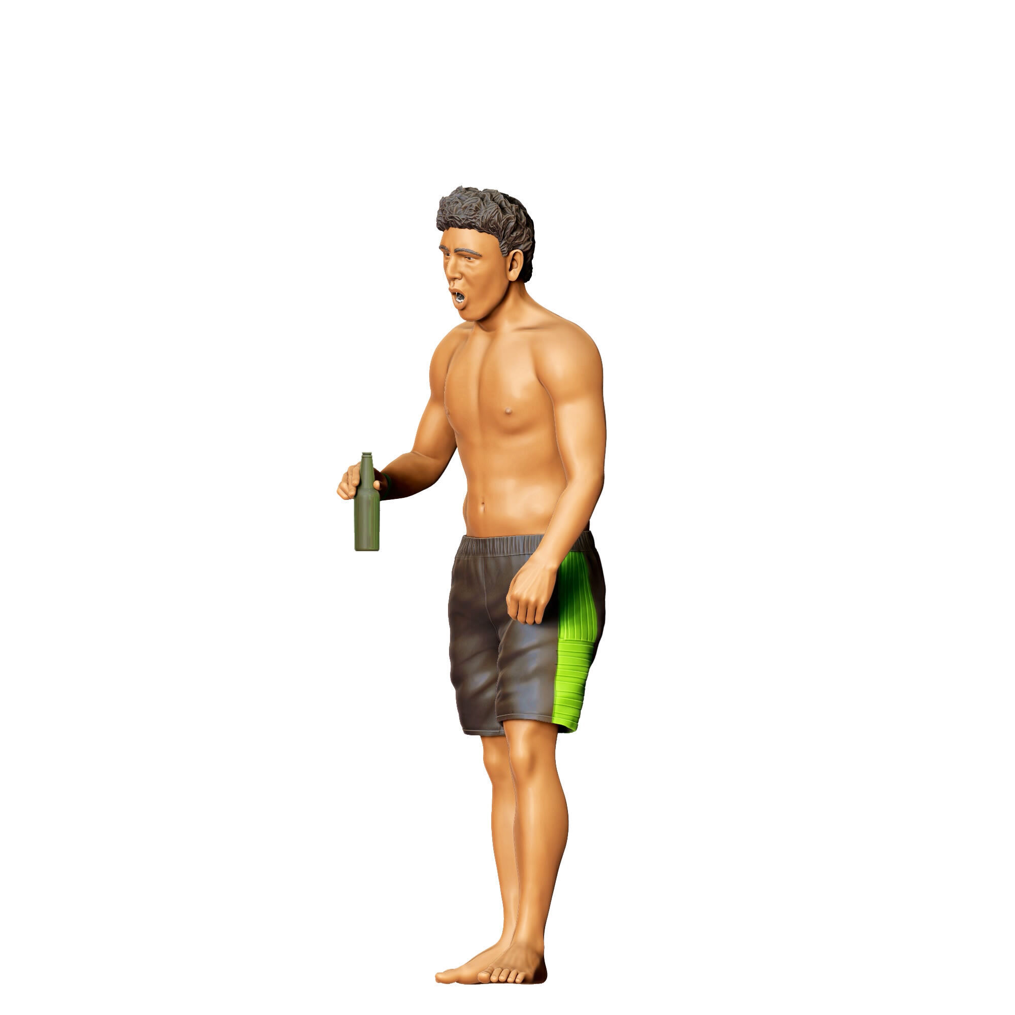 N5 Pool Party man drinking beer 3D print model_26