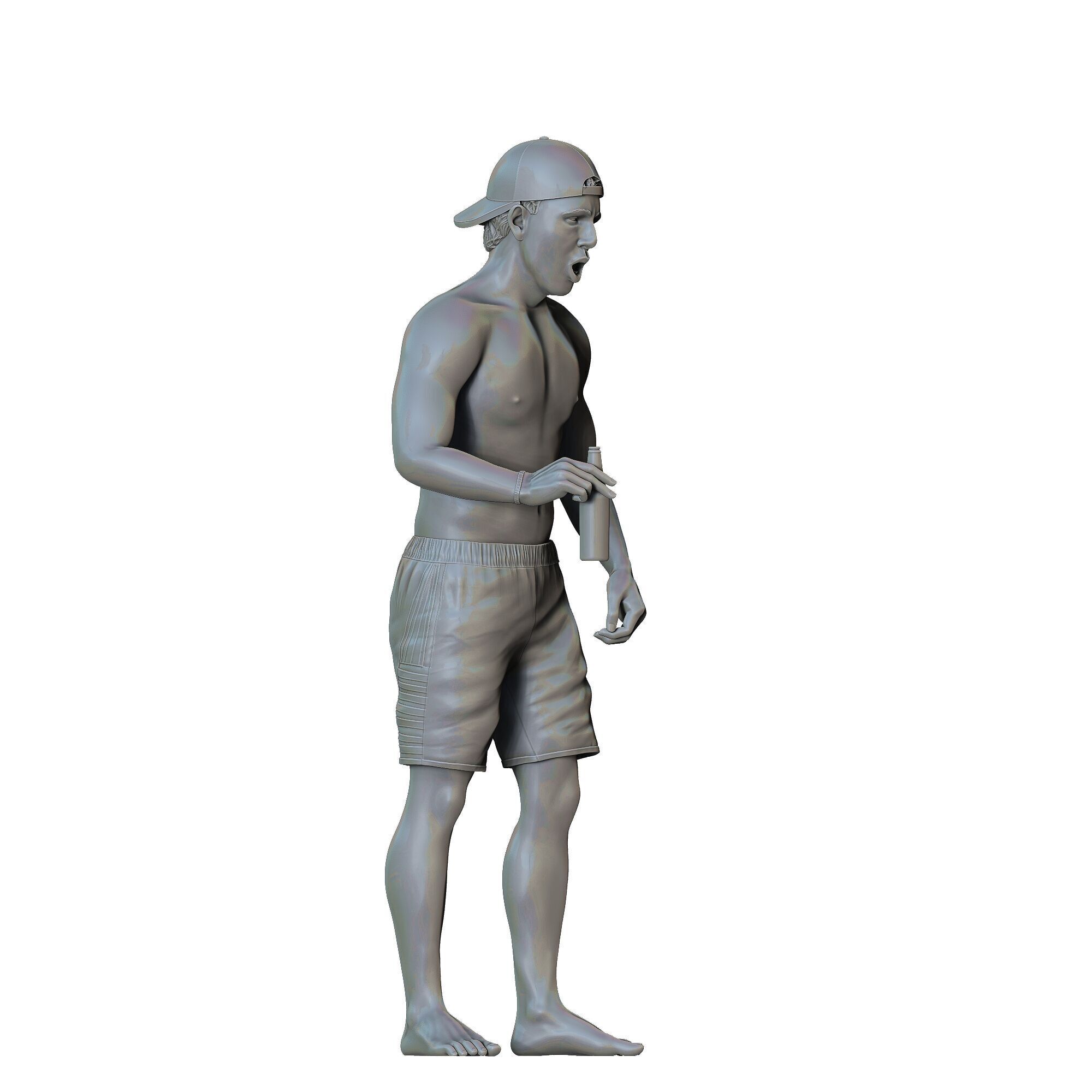N5 Pool Party man drinking beer 3D print model_30