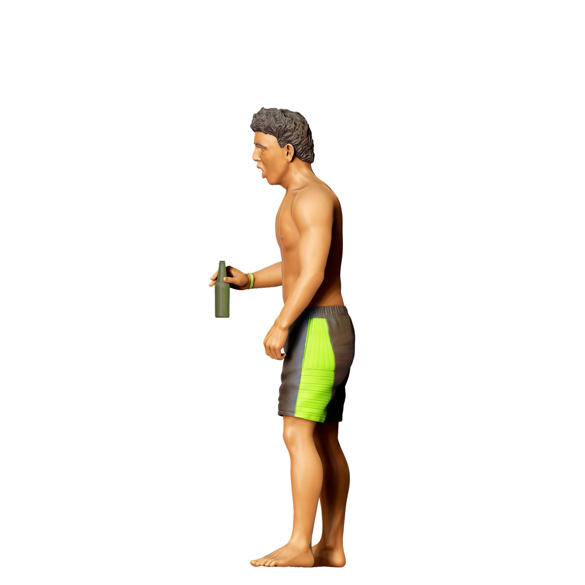 N5 Pool Party man drinking beer 3D print model_23