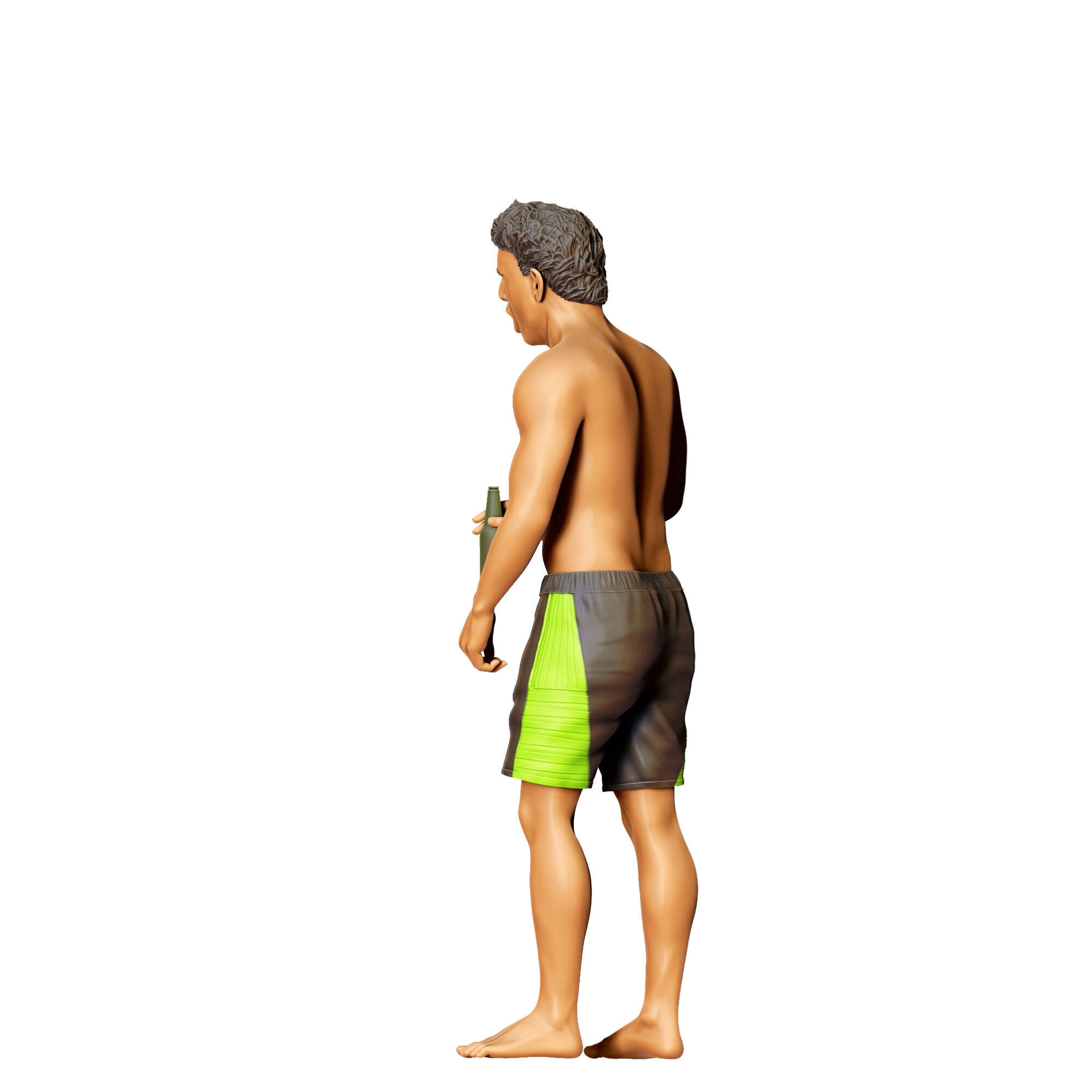 N5 Pool Party man drinking beer 3D print model_20