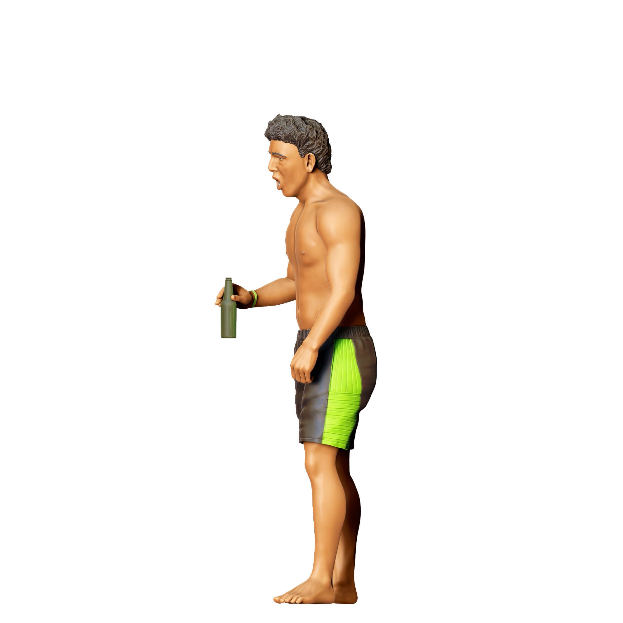 N5 Pool Party man drinking beer 3D print model_24