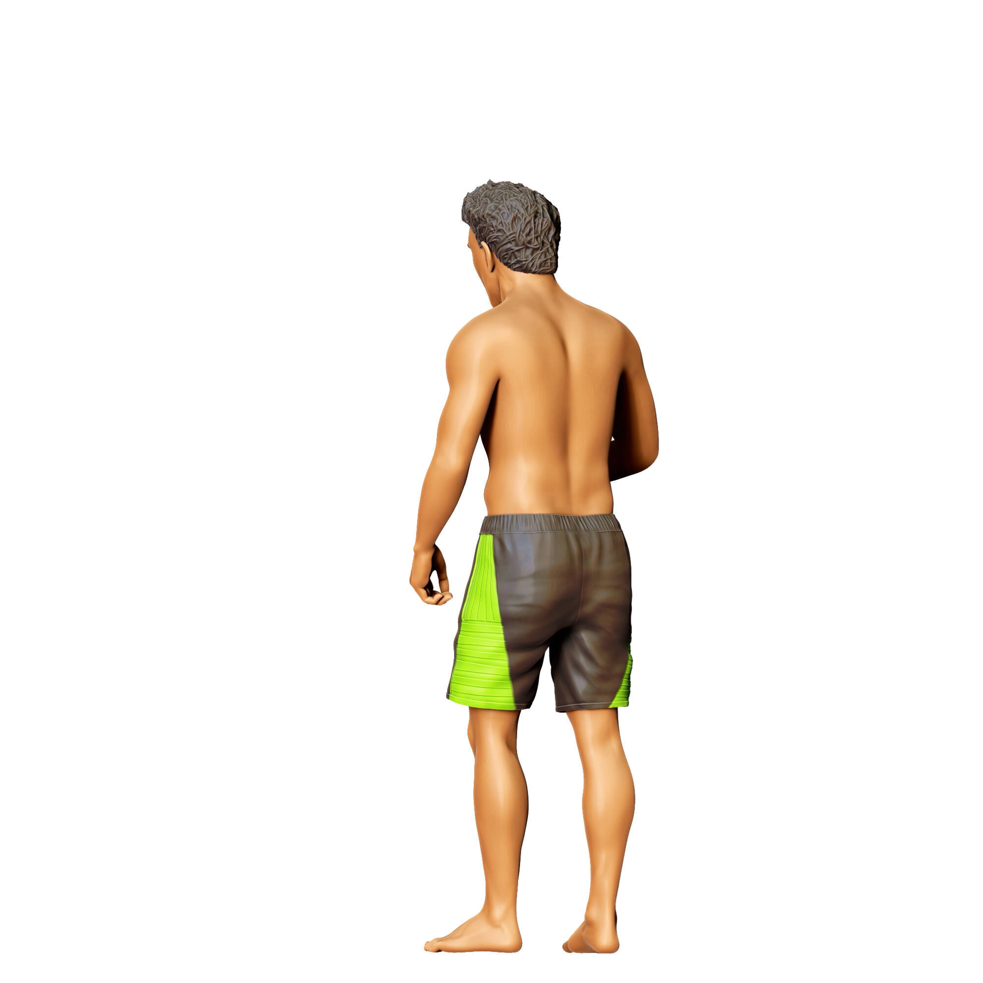 N5 Pool Party man drinking beer 3D print model_18