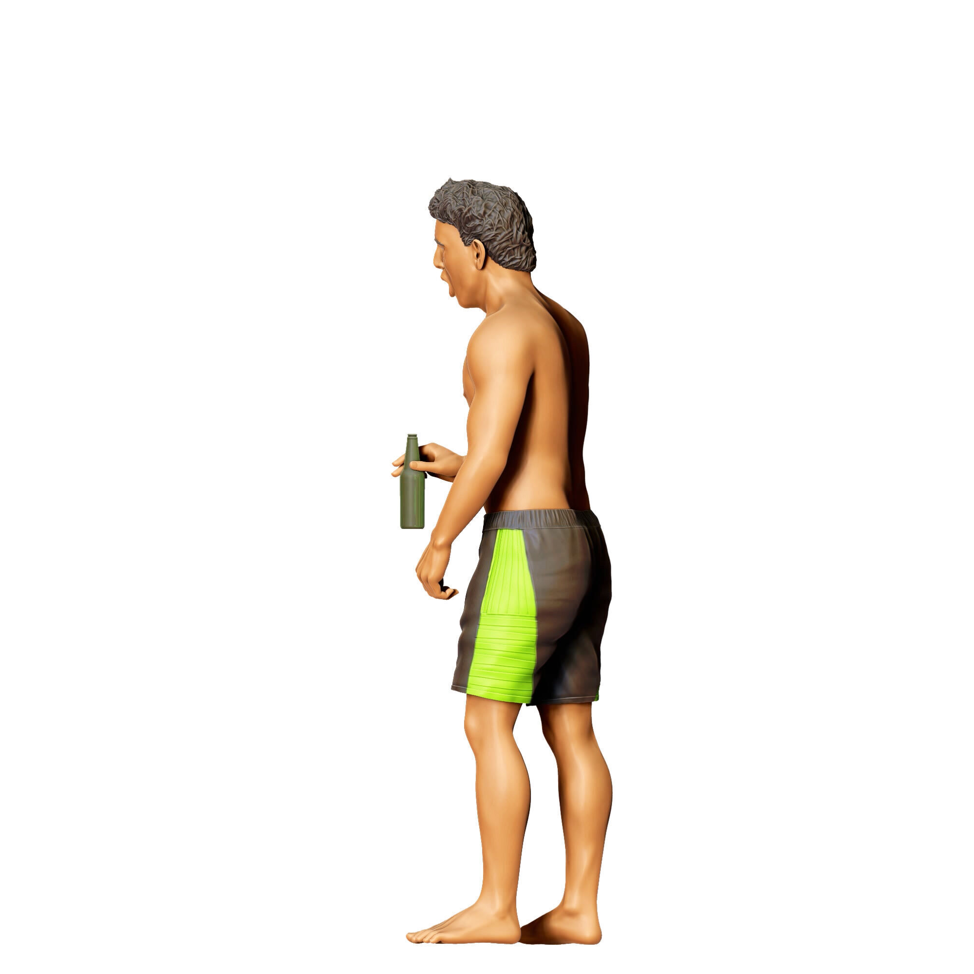 N5 Pool Party man drinking beer 3D print model_21