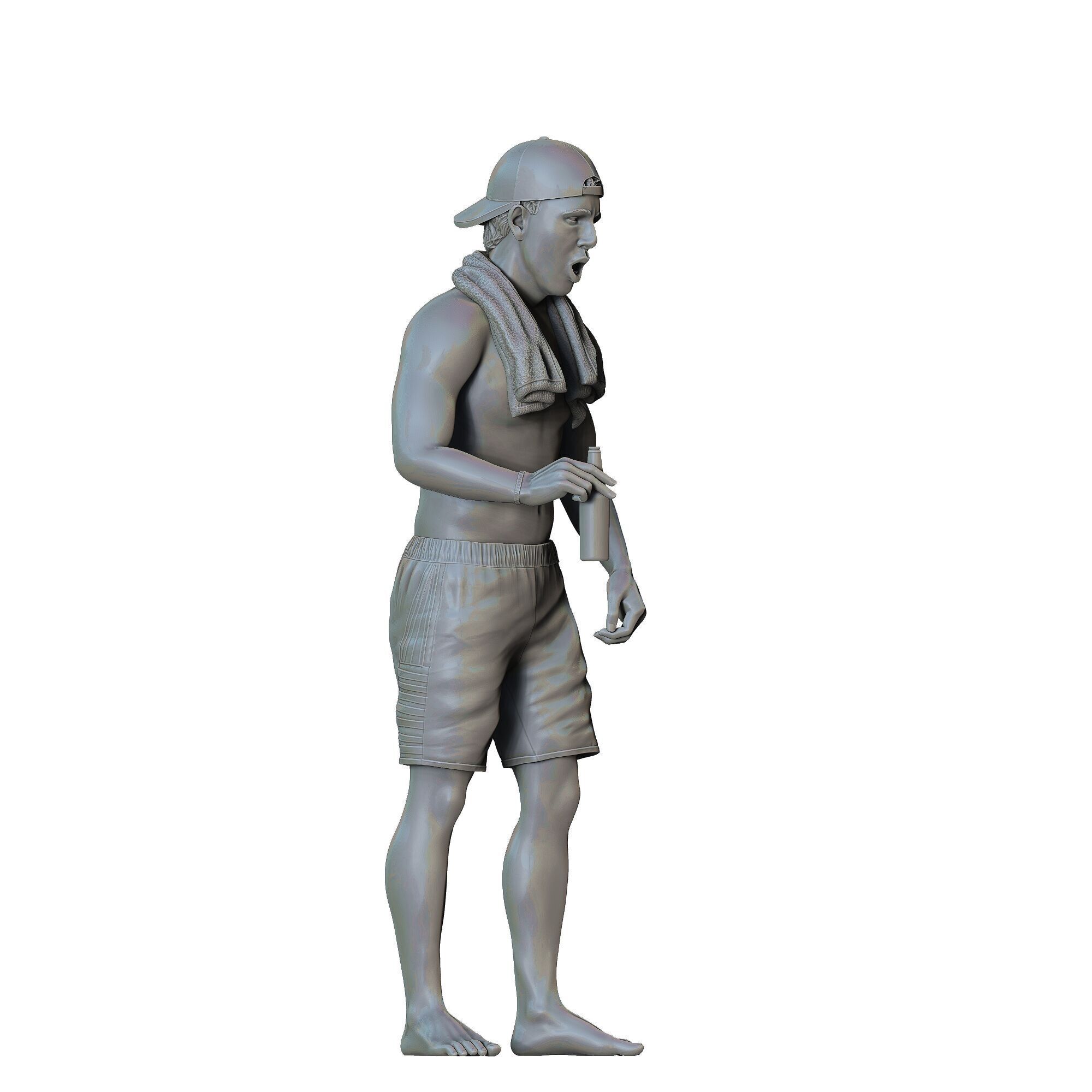 N5 Pool Party man drinking beer 3D print model_31