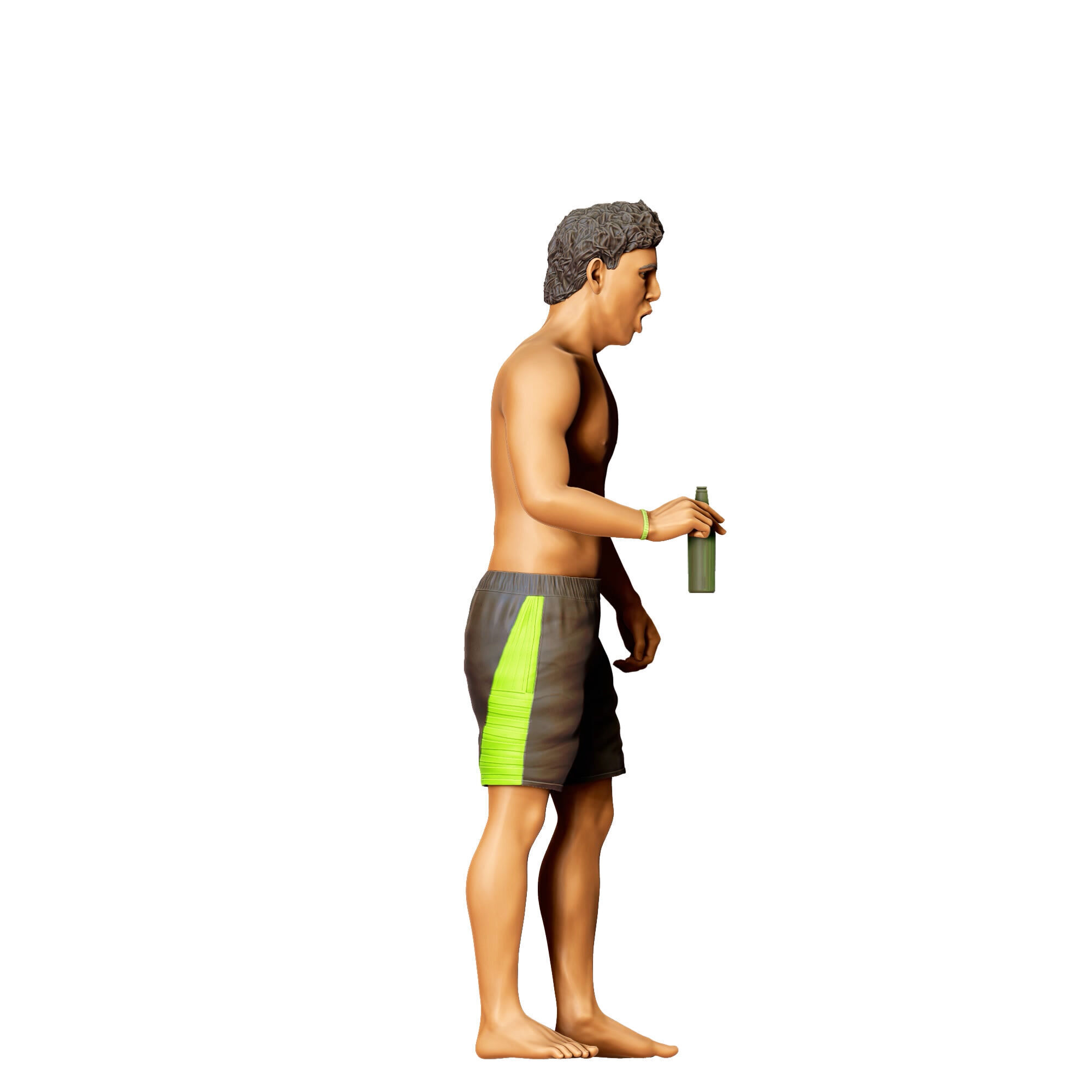 N5 Pool Party man drinking beer 3D print model_7