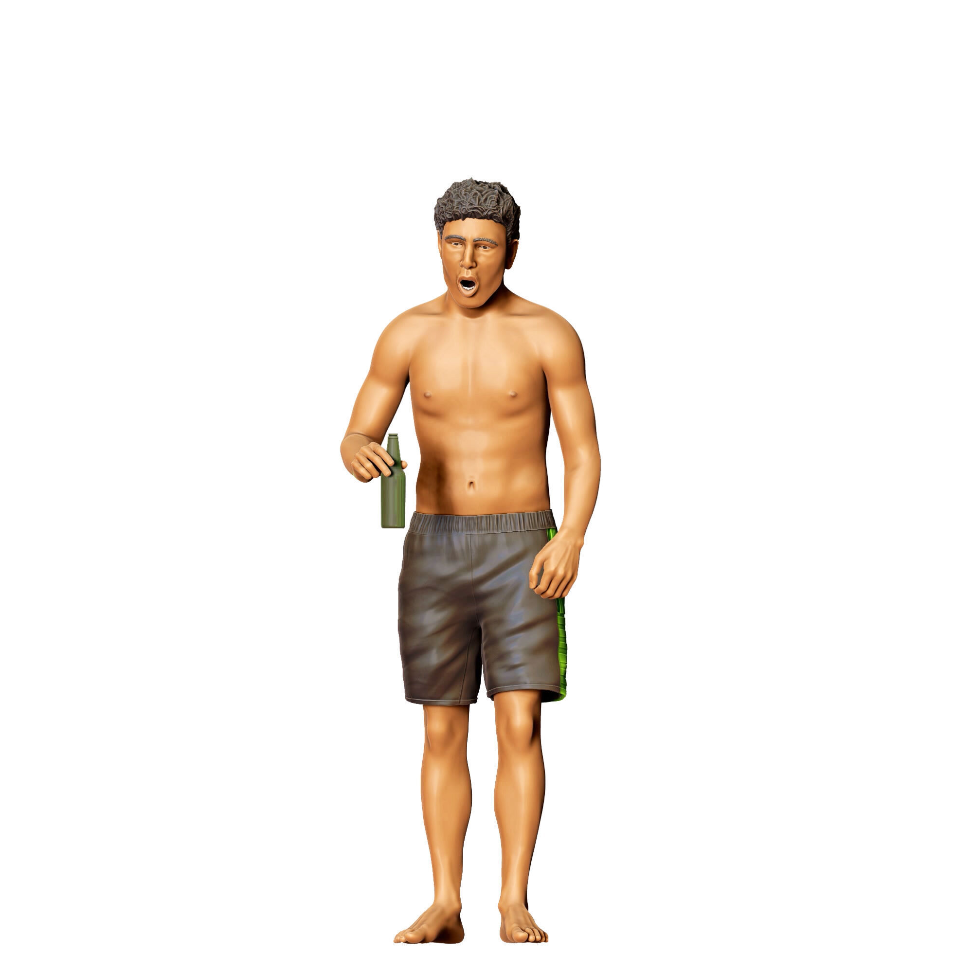 N5 Pool Party man drinking beer 3D print model_29