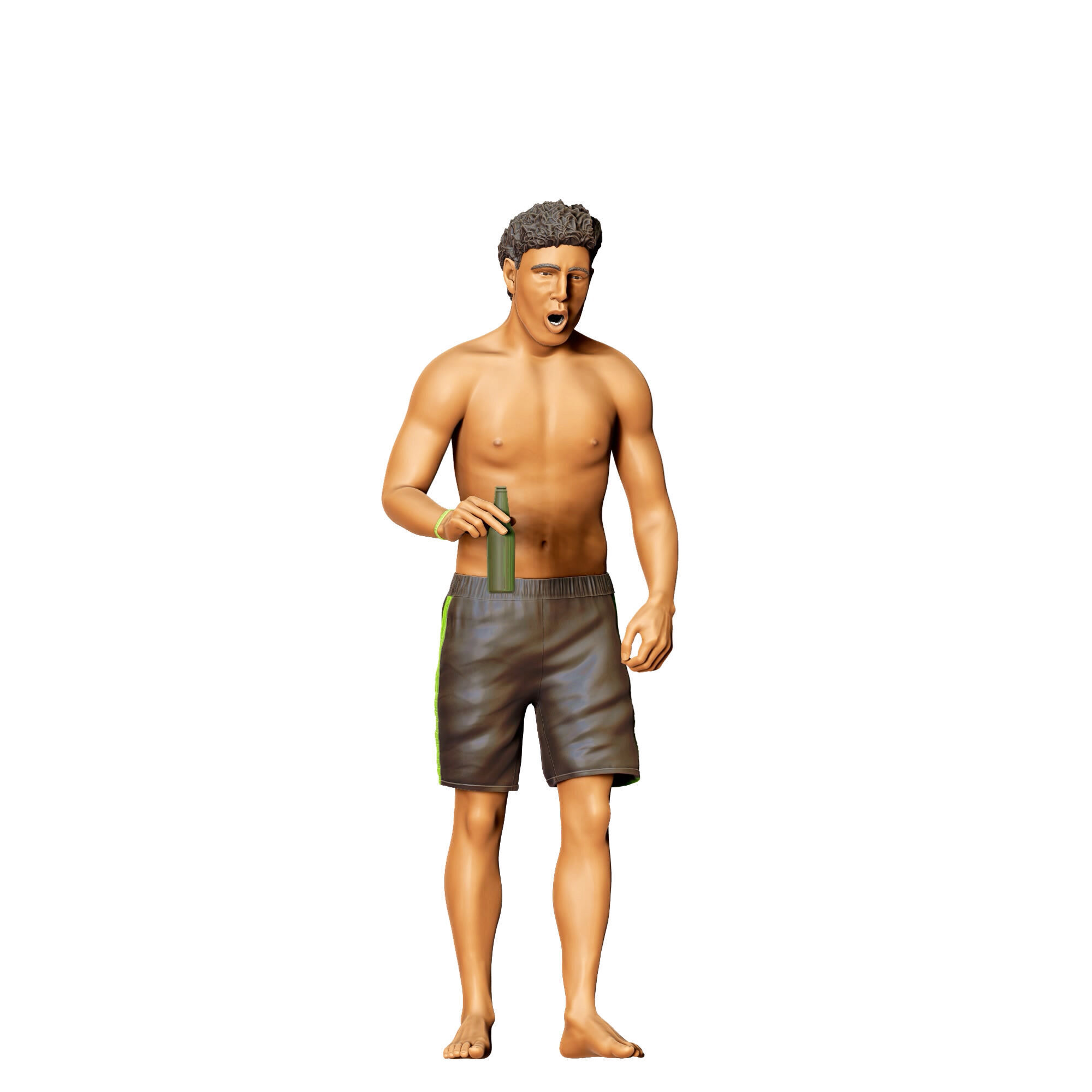 N5 Pool Party man drinking beer 3D print model_1