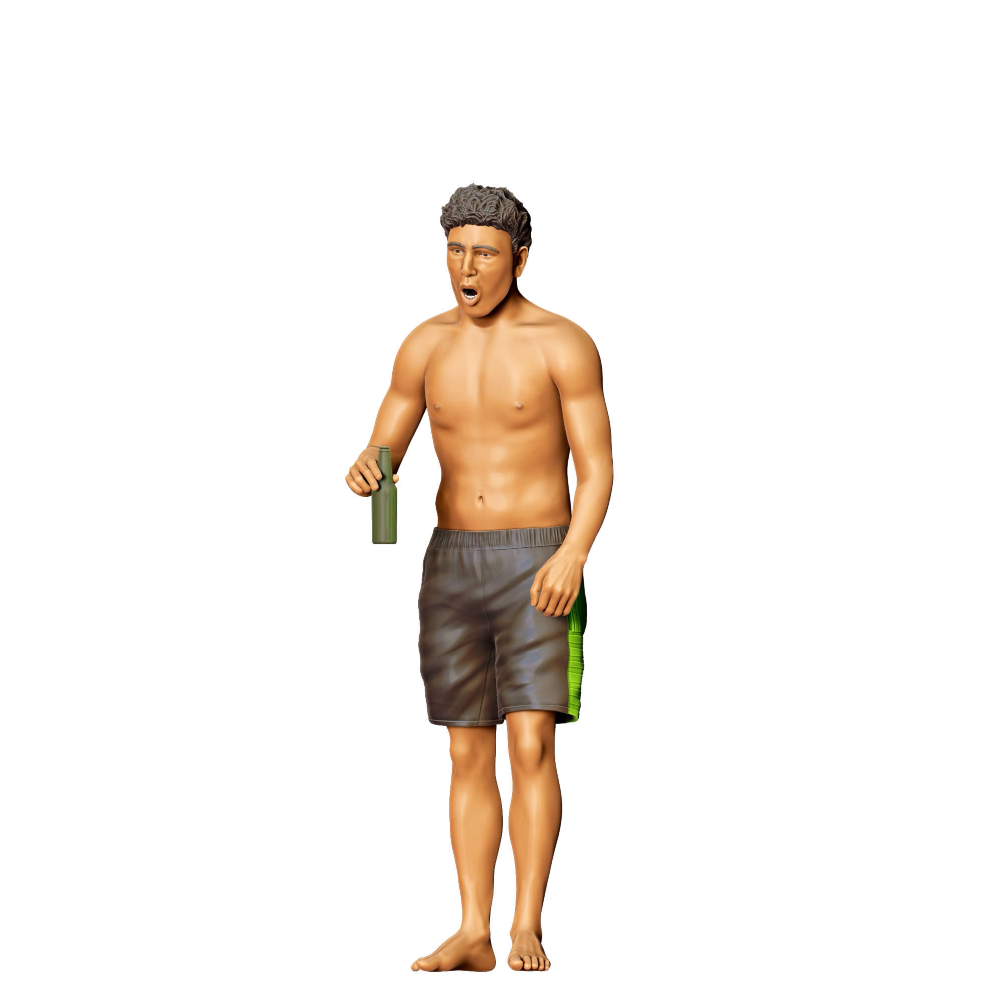 N5 Pool Party man drinking beer 3D print model_28