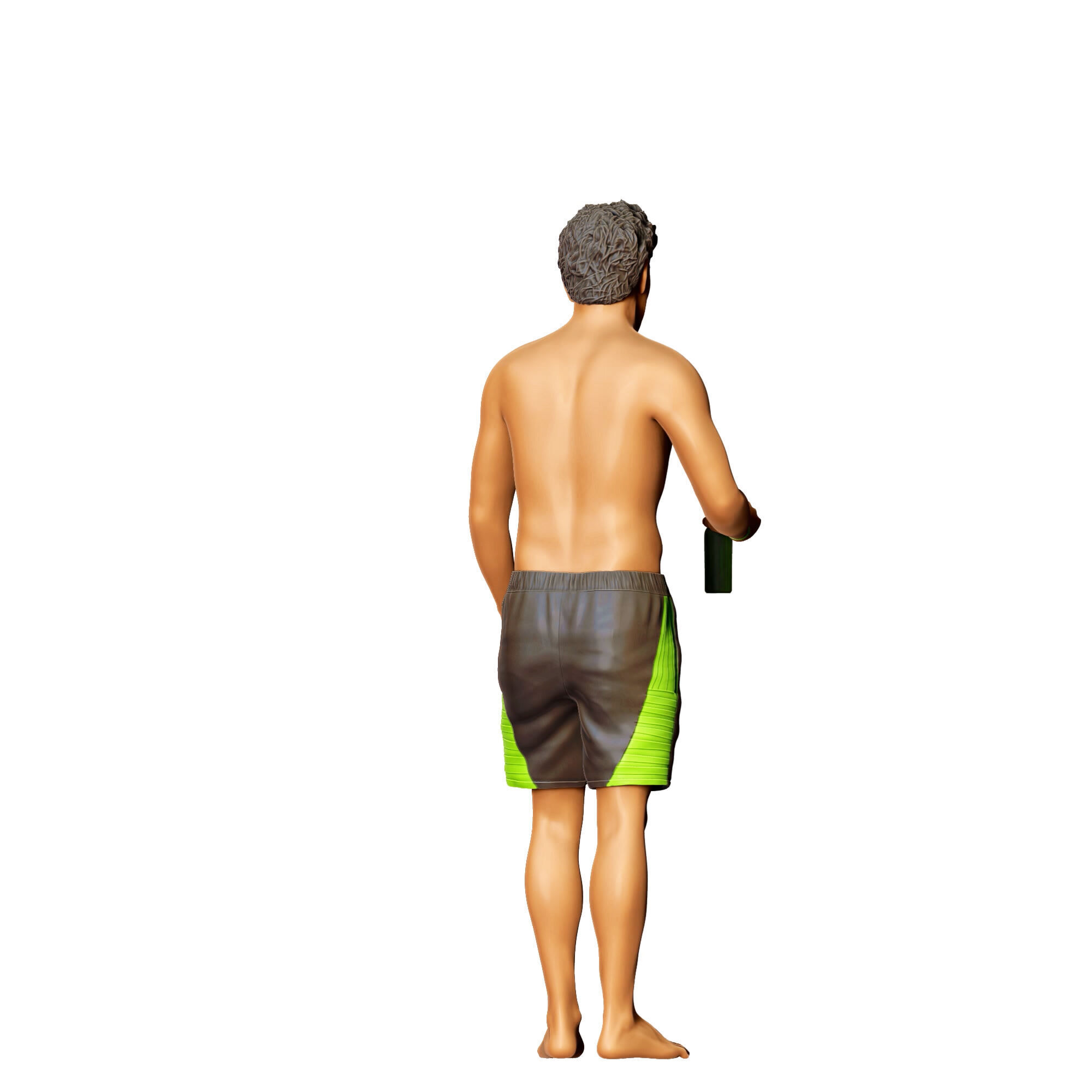 N5 Pool Party man drinking beer 3D print model_13