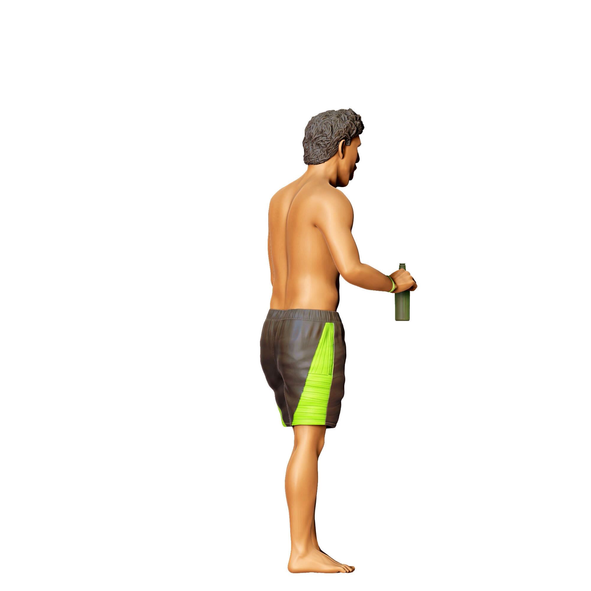 N5 Pool Party man drinking beer 3D print model_10
