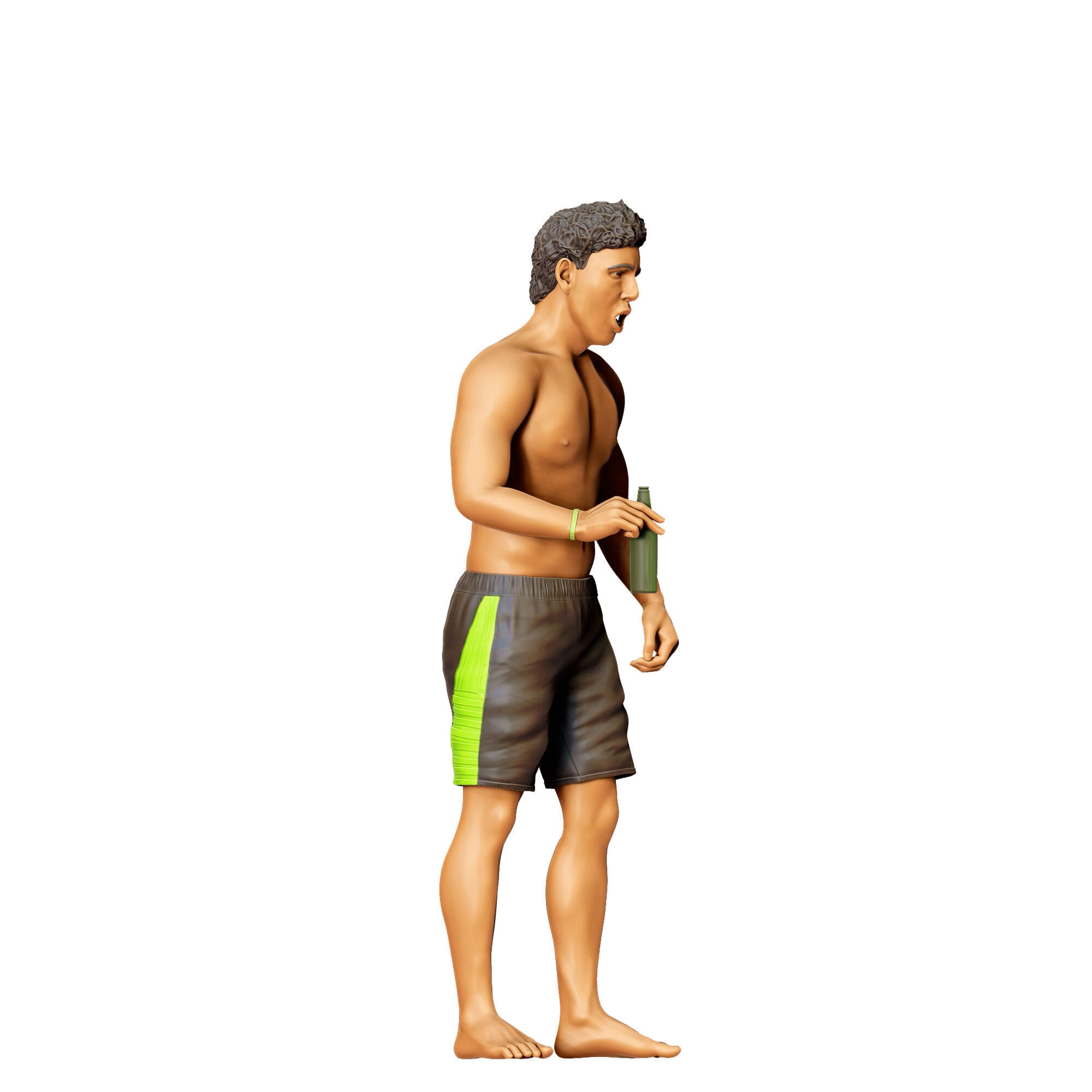 N5 Pool Party man drinking beer 3D print model_5
