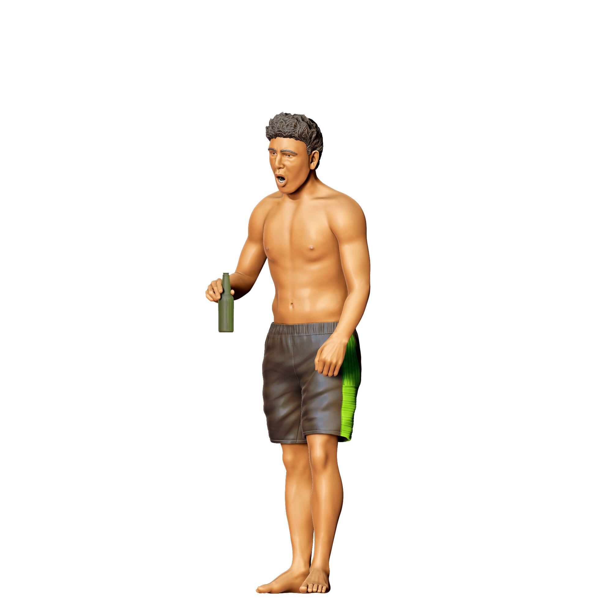 N5 Pool Party man drinking beer 3D print model_27