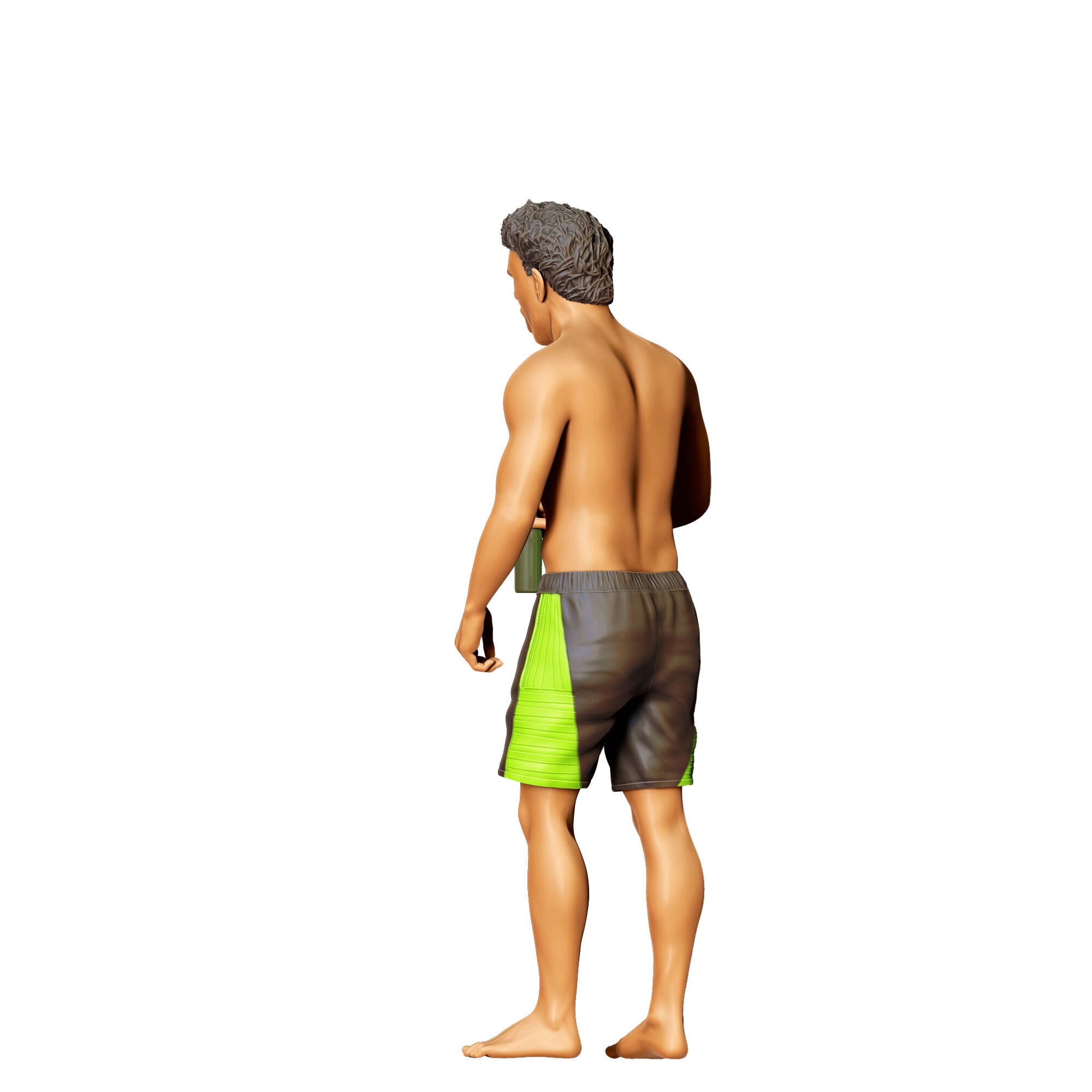 N5 Pool Party man drinking beer 3D print model_19