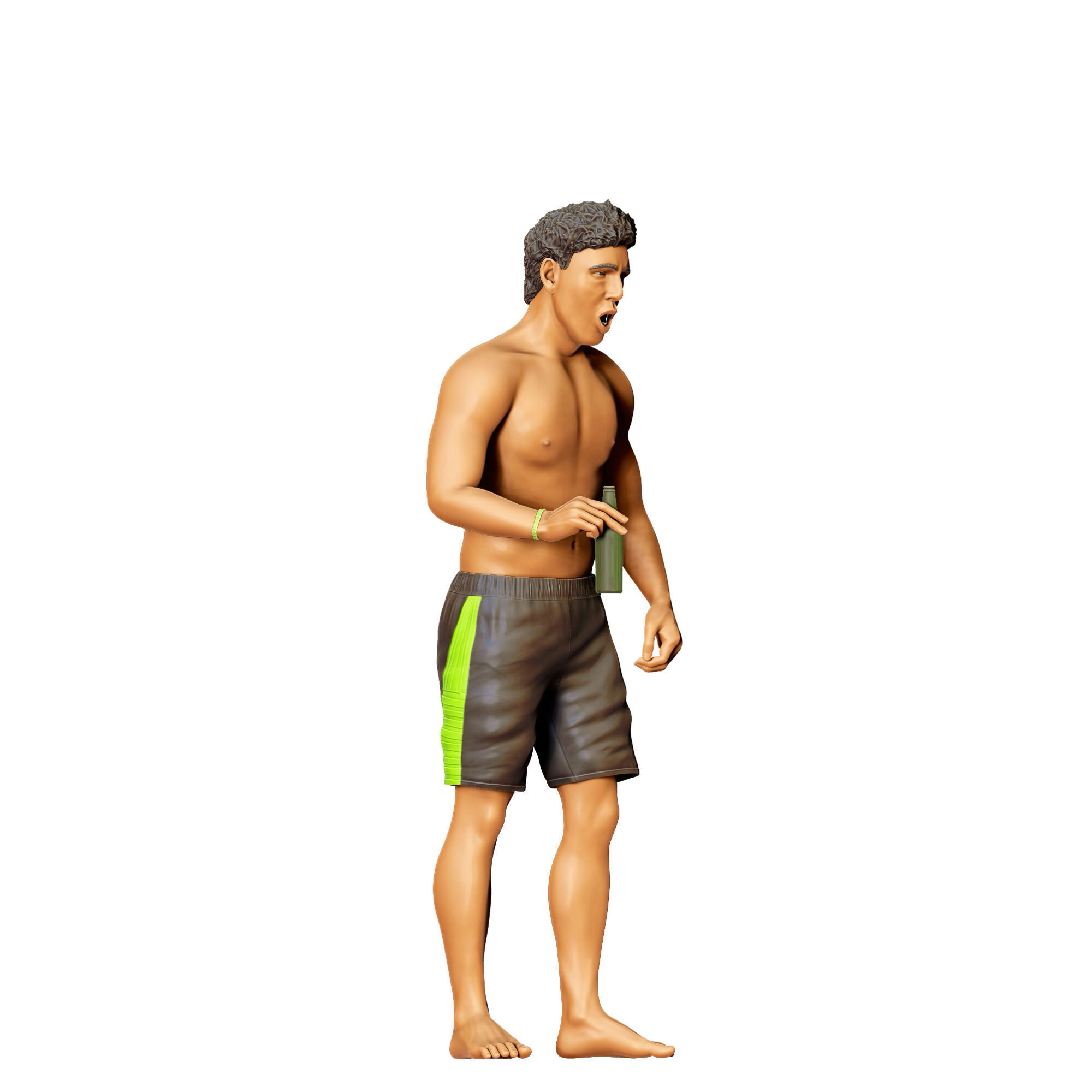 N5 Pool Party man drinking beer 3D print model_4