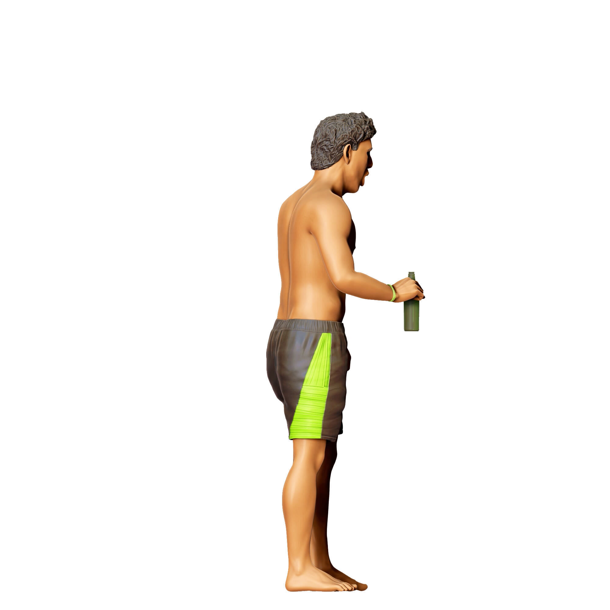 N5 Pool Party man drinking beer 3D print model_9