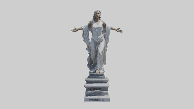Reborn to be Free statue model Low-poly 3D model