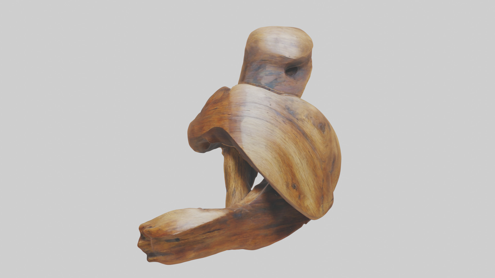 Reclaimed wood sculpture model Low-poly 3D model_9
