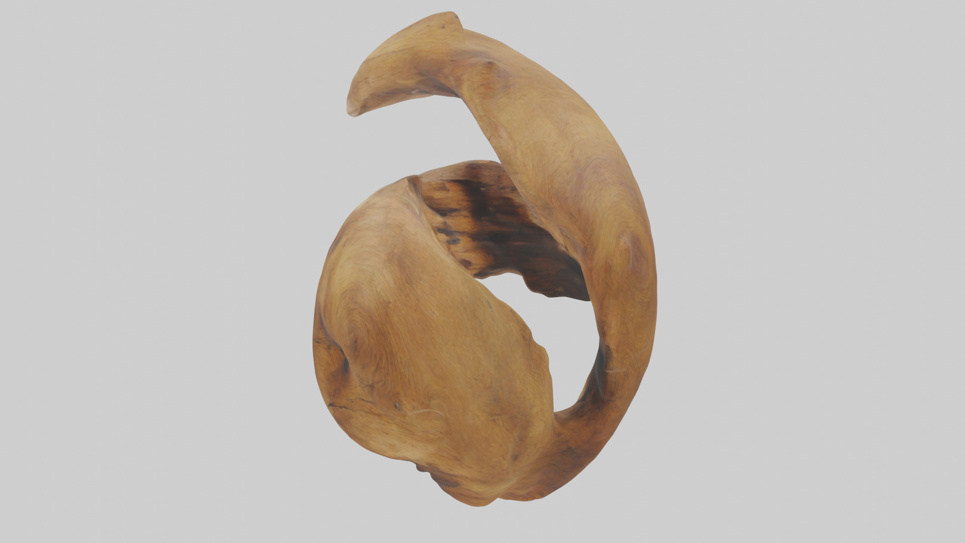 Reclaimed wood sculpture model Low-poly 3D model_1