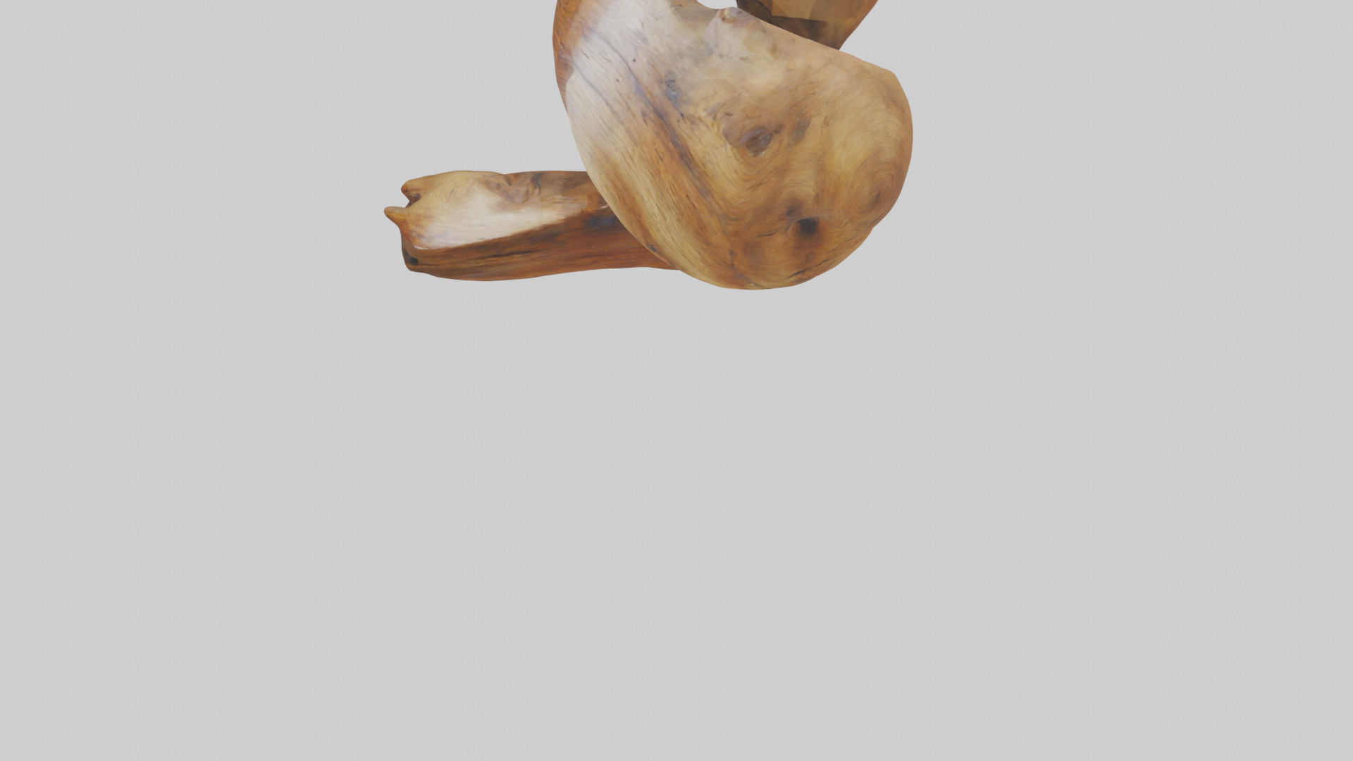 Reclaimed wood sculpture model Low-poly 3D model_5