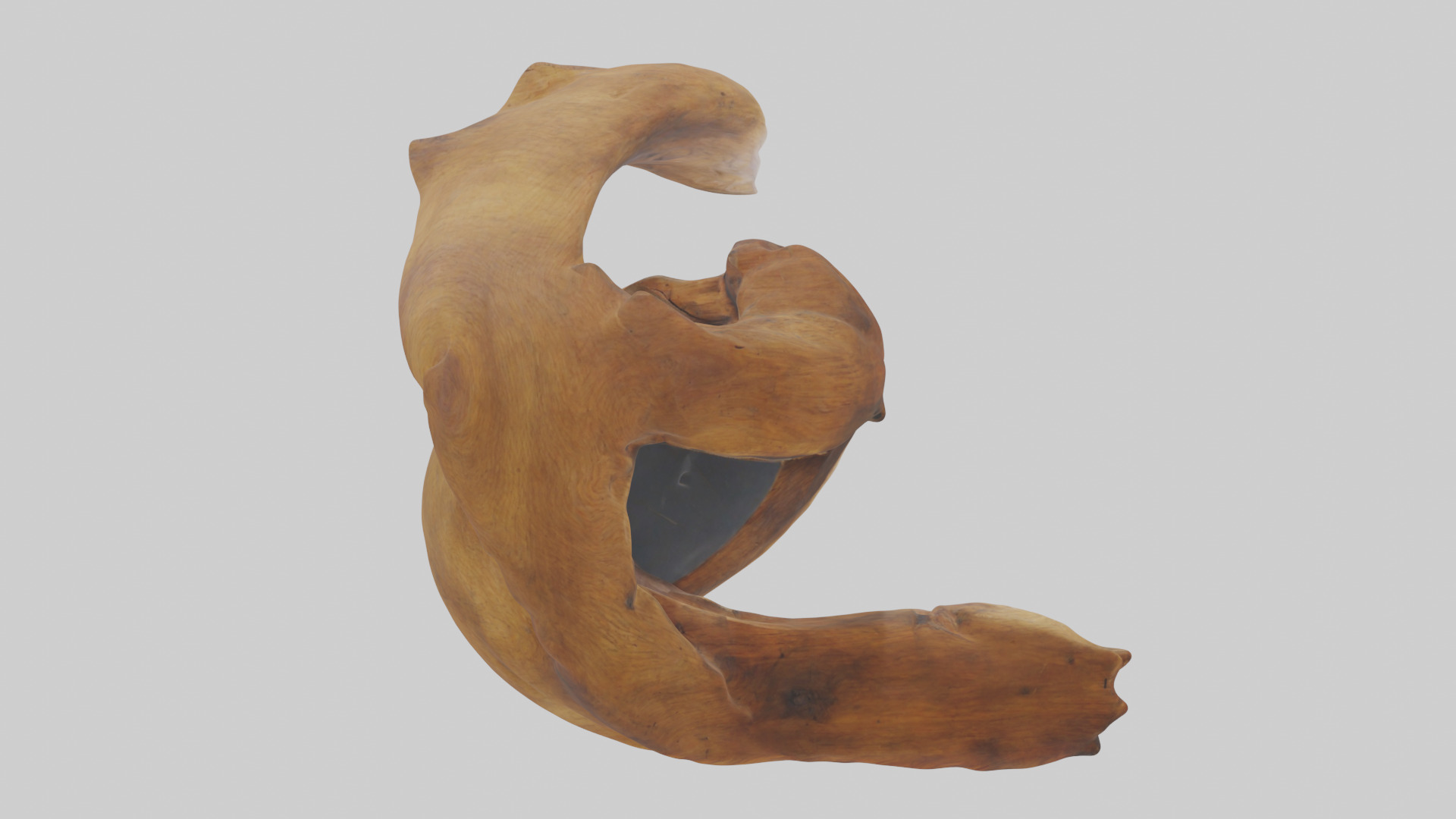 Reclaimed wood sculpture model Low-poly 3D model_2