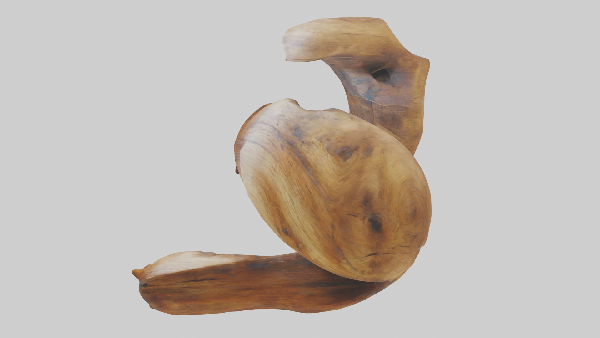 Reclaimed wood sculpture model Low-poly 3D model_10