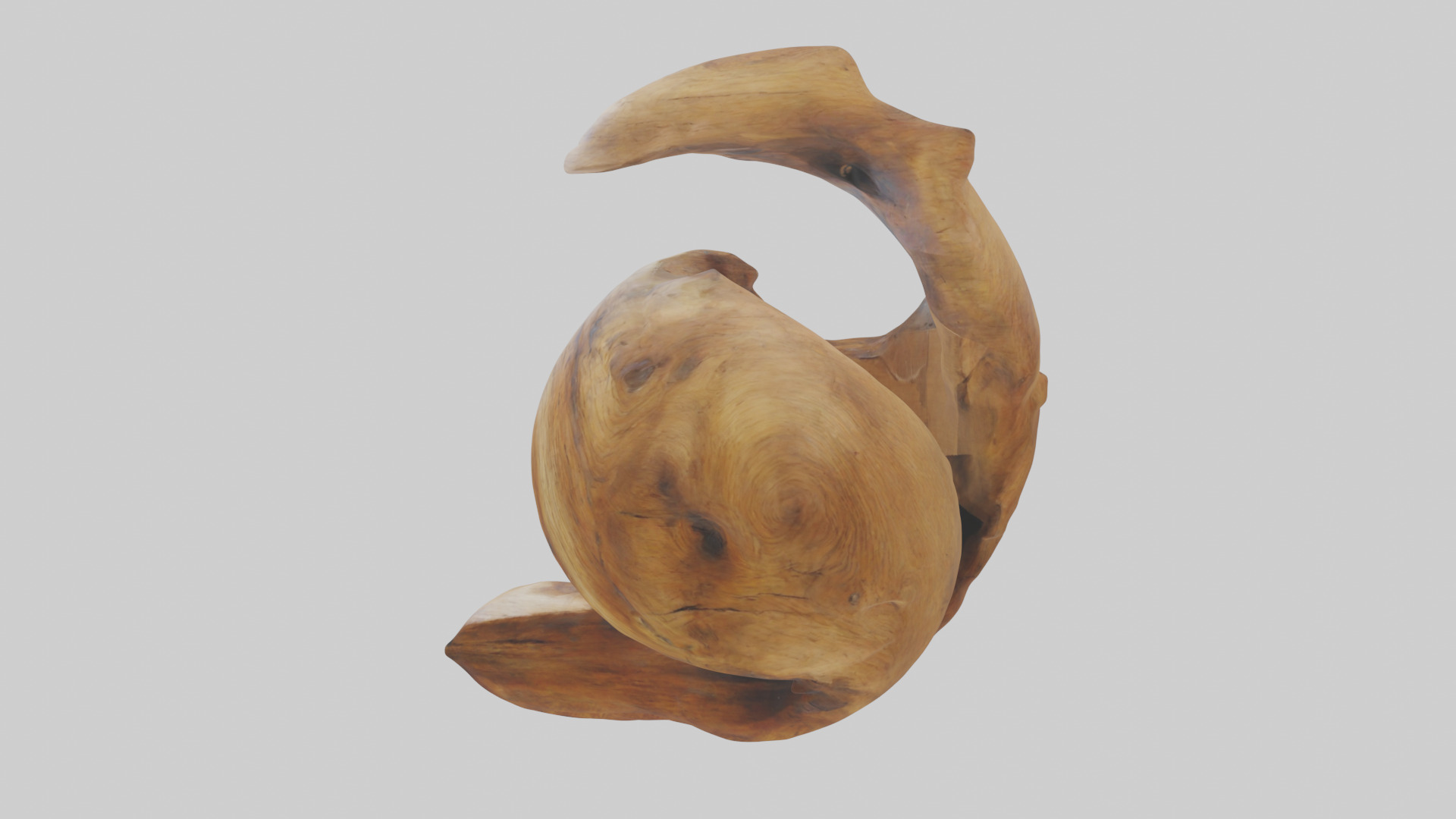 Reclaimed wood sculpture model Low-poly 3D model_12