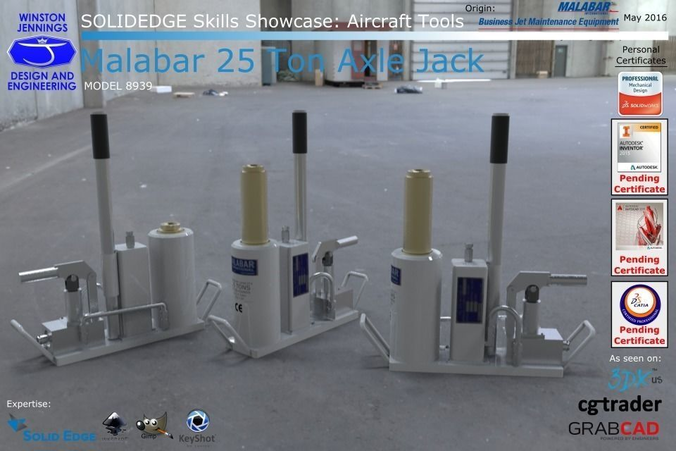 Solidedge Skills Showcase Malabar 25 Ton Axle Jack Free 3D model