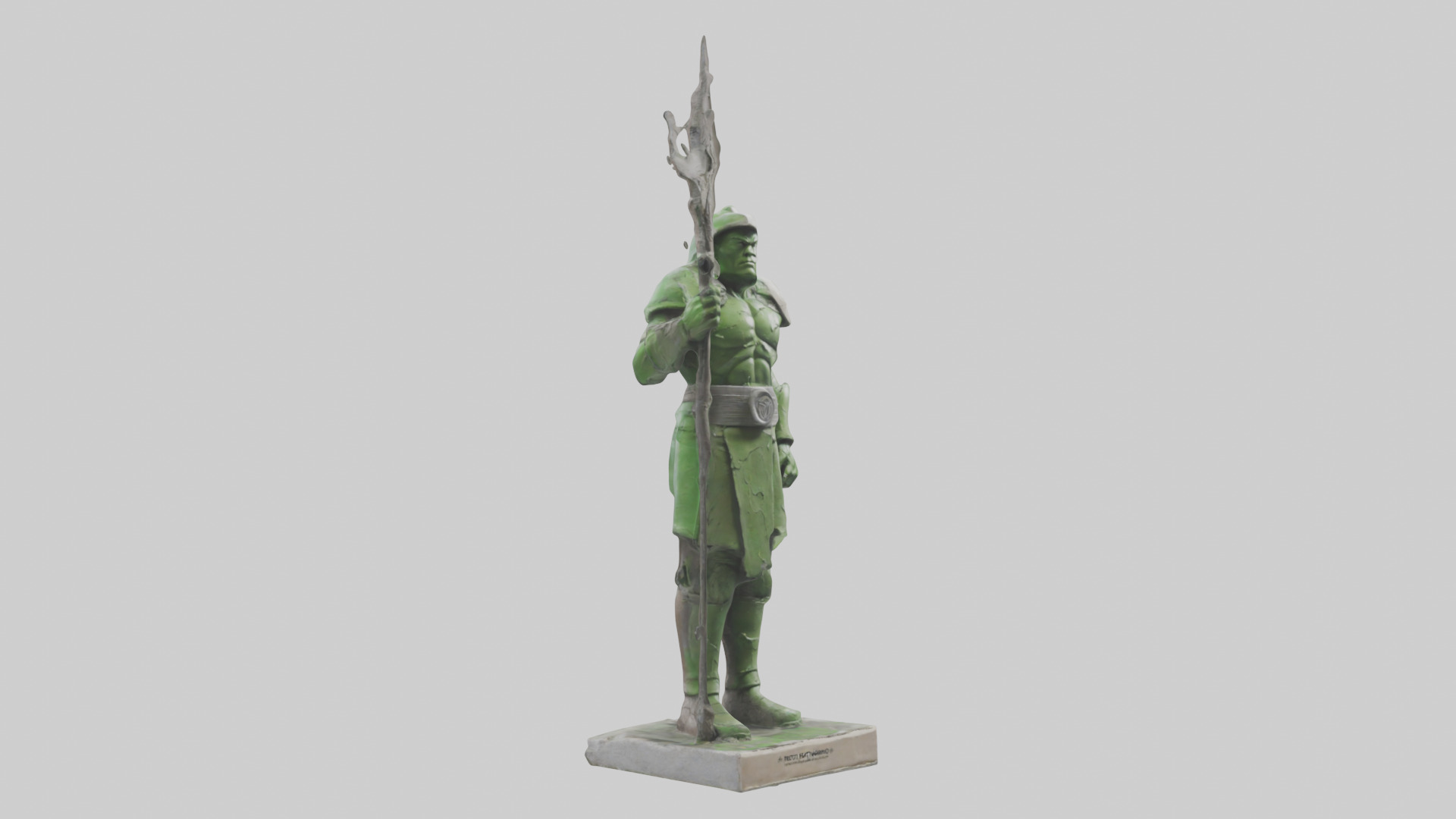 Recycle Earth Warrior Statue model Low-poly 3D model_11