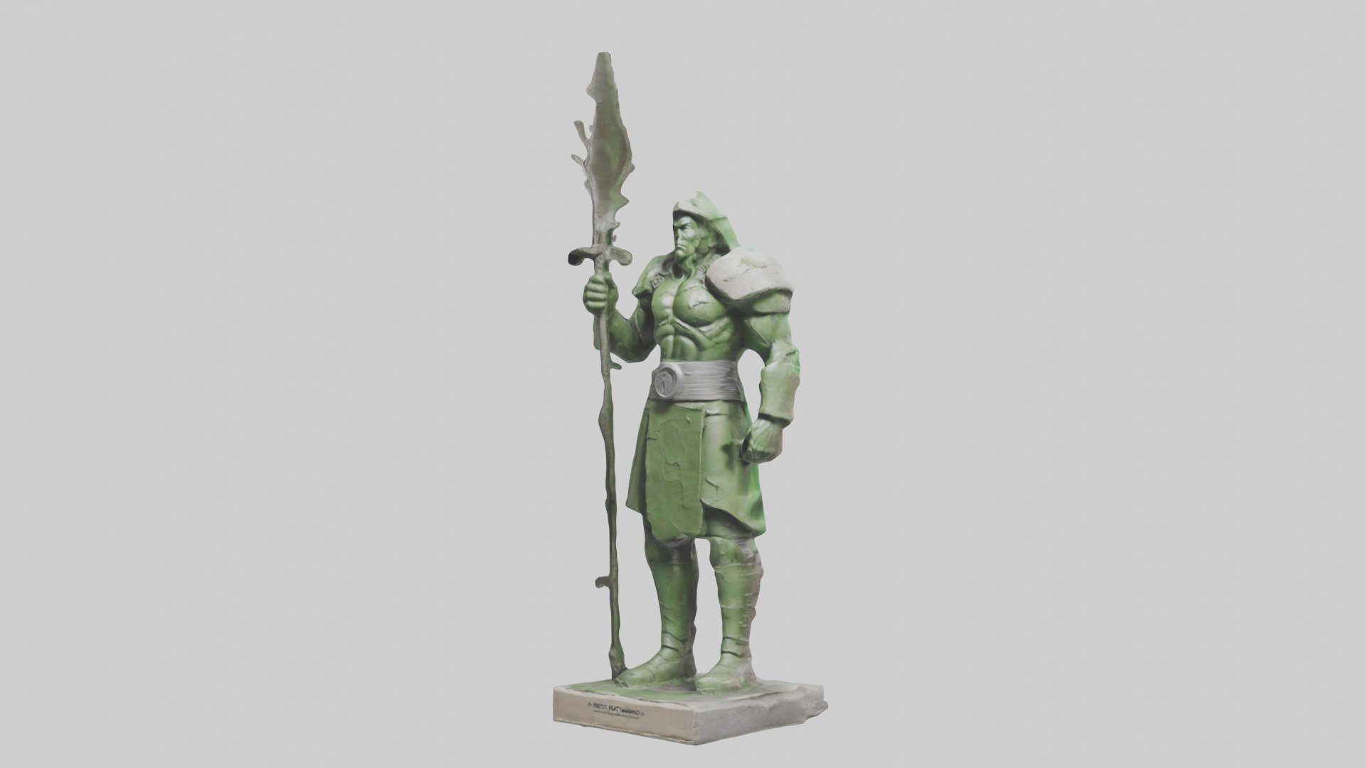 Recycle Earth Warrior Statue model Low-poly 3D model_10