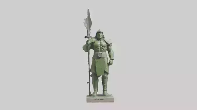 Recycle Earth Warrior Statue model Low-poly 3D model