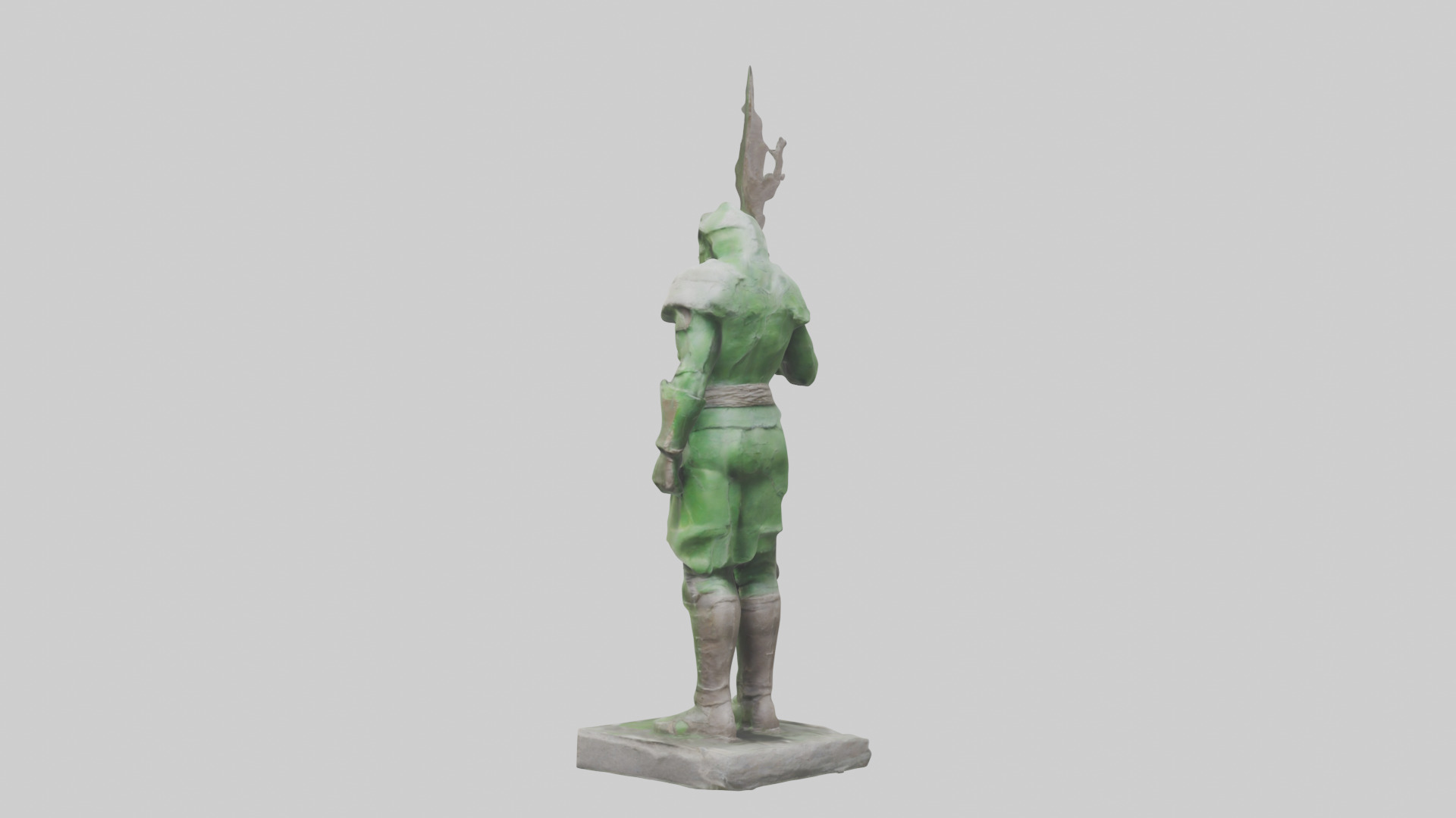 Recycle Earth Warrior Statue model Low-poly 3D model_3